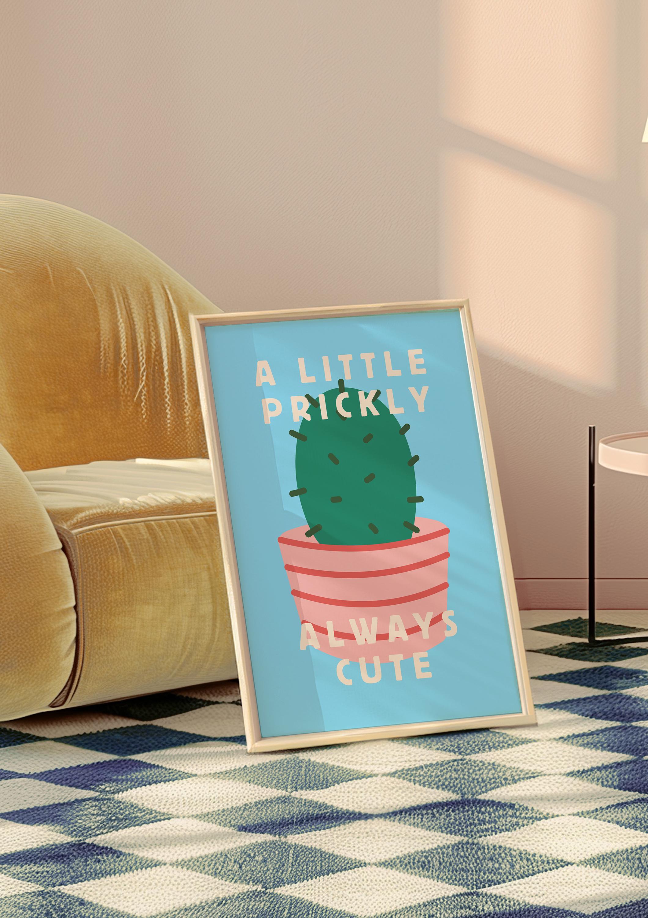 Cactus Wall Art, Pastel Print, Preppy Poster, Fun Playful Art, Trendy Aesthetic Home Decor, Colorful Gift, Illustration Art, GS Print Shoppe