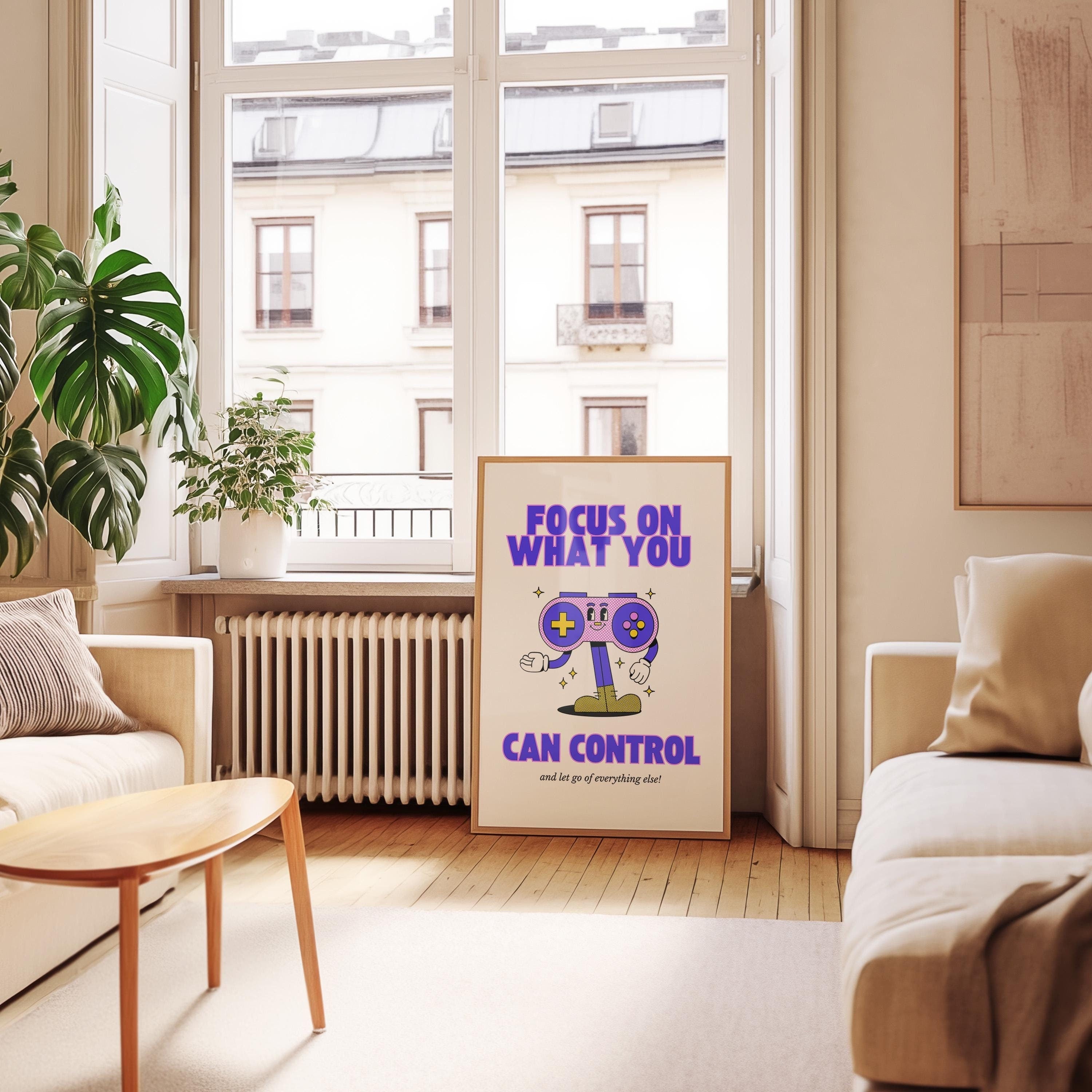 Retro Mental Health Print, Things You Can Control, Therapy Office Decor, Counseling Wall Art, Digital Download, GS print Shoppe