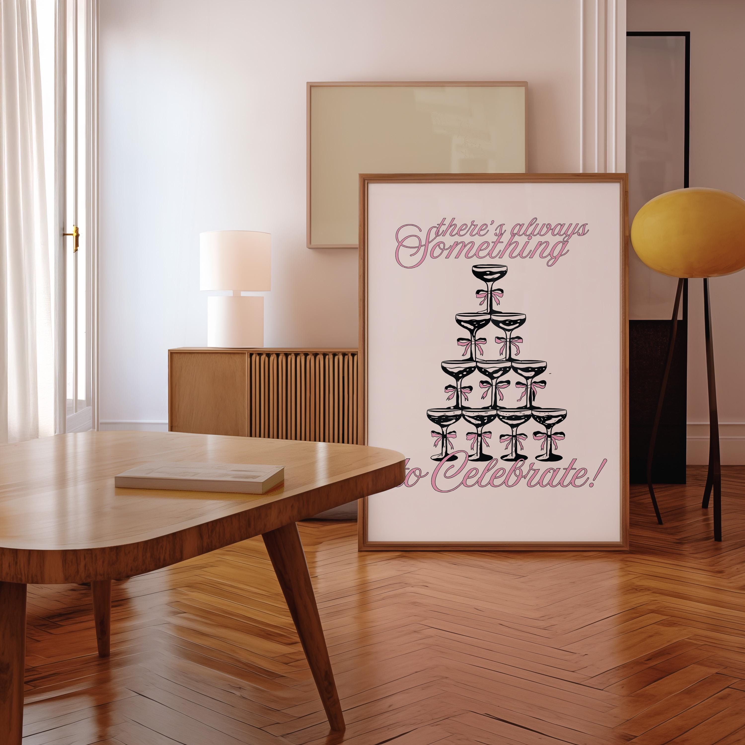 Celebrate Art Print, Cheers Poster, Champagne Print, Champagne Posters, Trendy Art, Bar Cart Prints, GS Print Shoppe