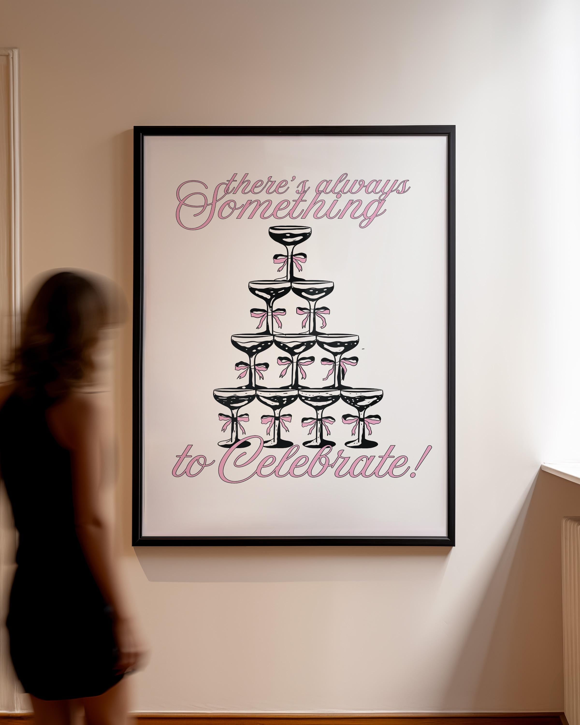 Celebrate Art Print, Cheers Poster, Champagne Print, Champagne Posters, Trendy Art, Bar Cart Prints, GS Print Shoppe