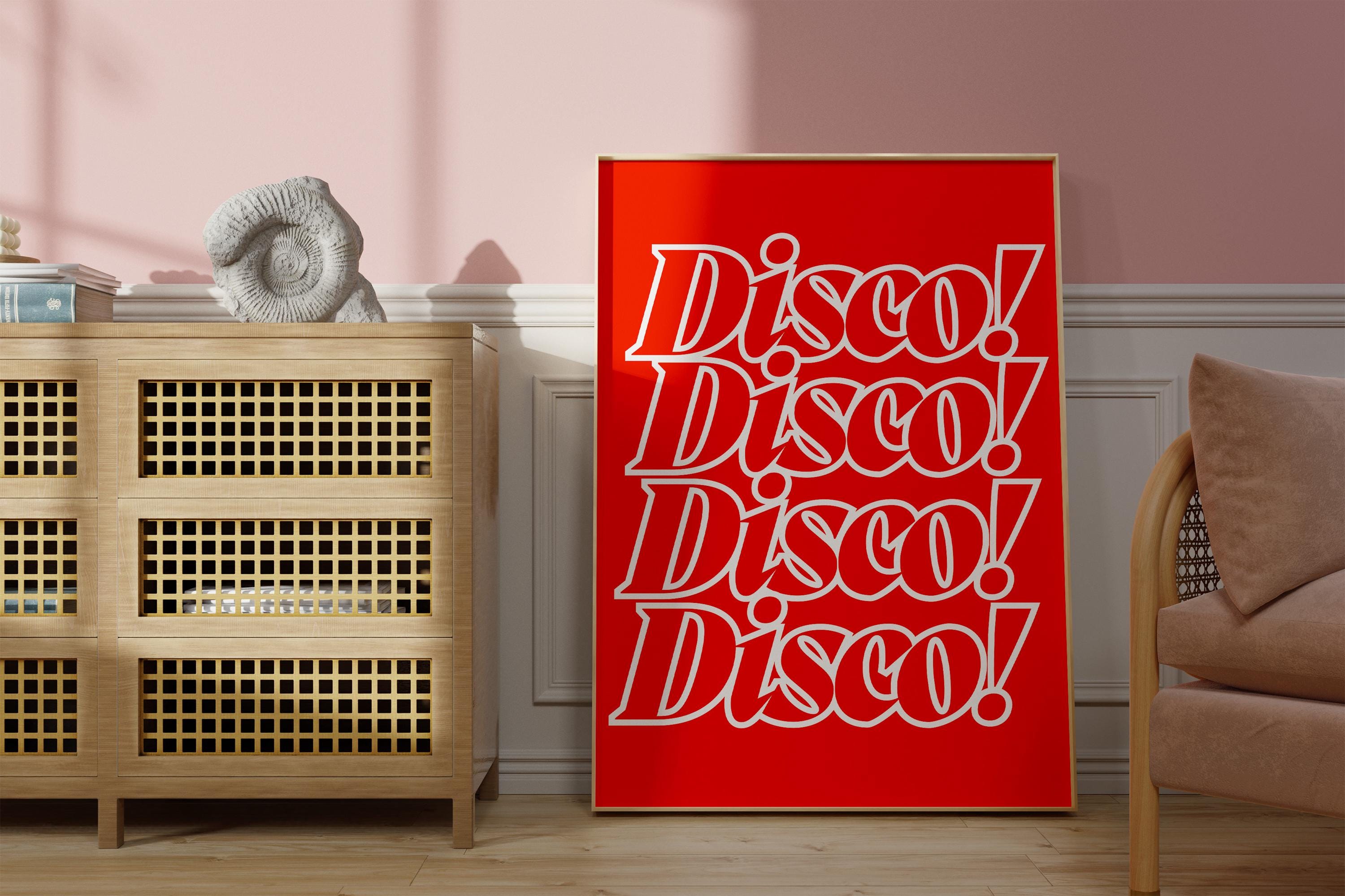 Maximalist Decor, Aesthetic Wall Art, Print Vintage Disco Ball Print, Retro Dancing Poster, Digital Download, GS Print Shoppe, Disco Art