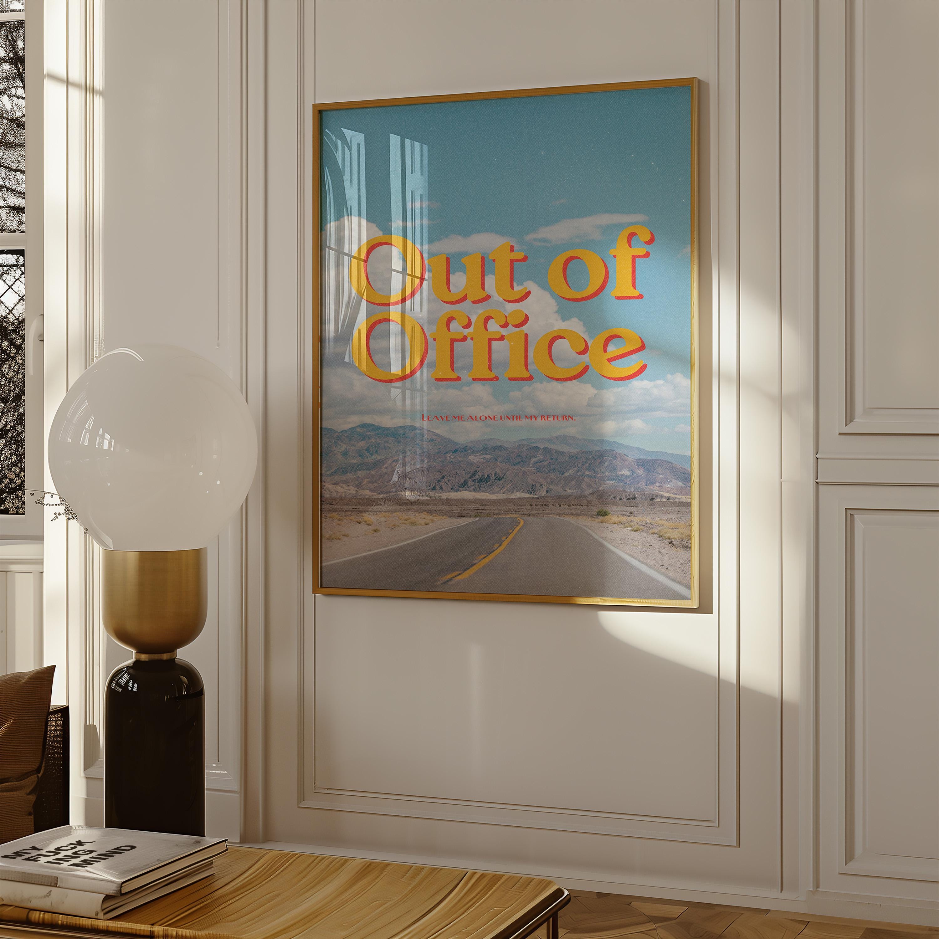 Out of Office, Mountains Poster, Vintage Art, Aesthetic Room Decor, Retro Print, Digital Download, Out of Office Poster, Out of Office Art
