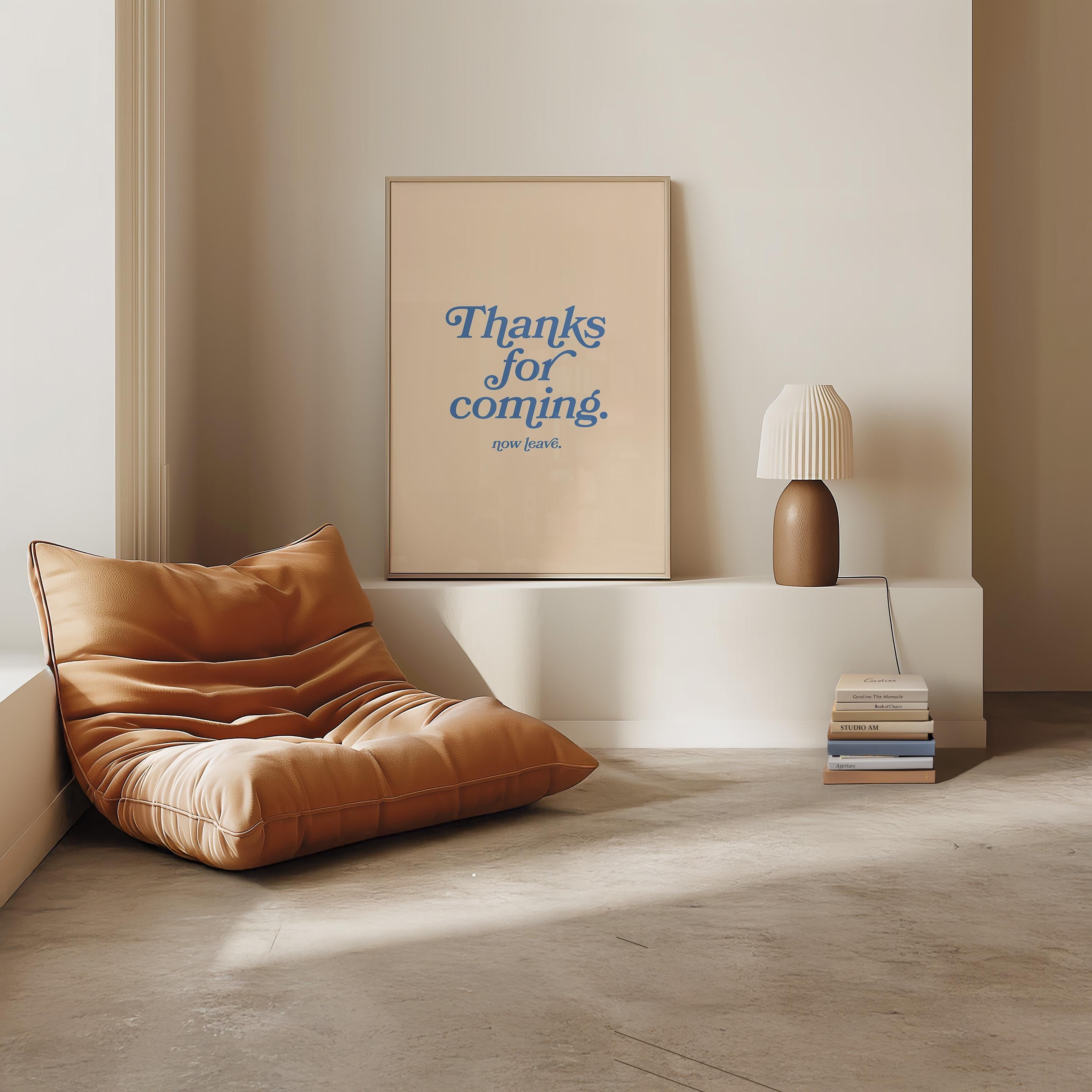 Thanks for coming-Digital Prints-Wall Art Print-Typography Art-Downloadable Print-Bar Art Prints-Living Room Decor-Funny Wall Art-Blue Art