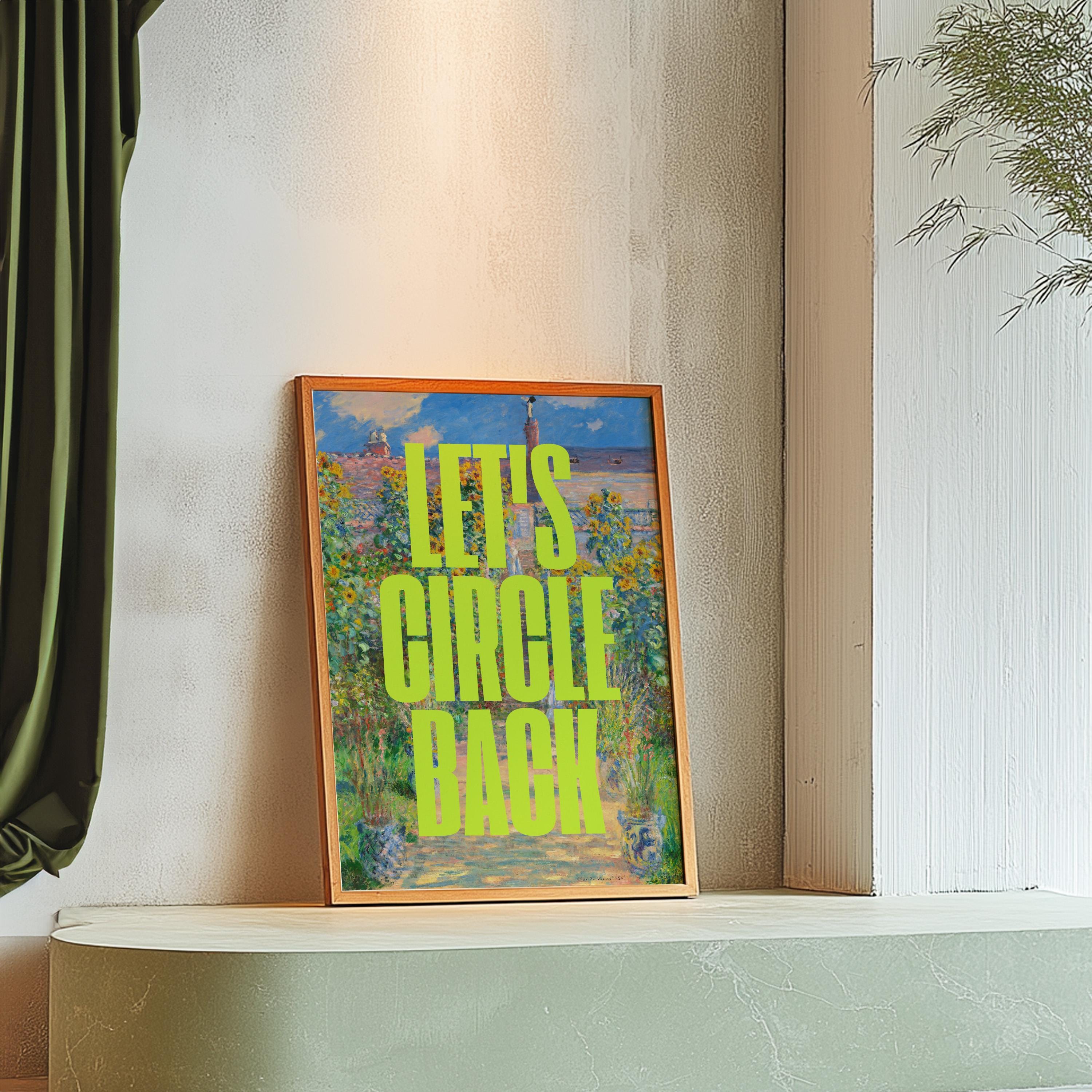 Altered Painting-Circle back-Monet Art-Funny Classic Art-Pop Art-Dorm Room Art-Downloadable Print-Trendy Art Print-Girly Art-office Art