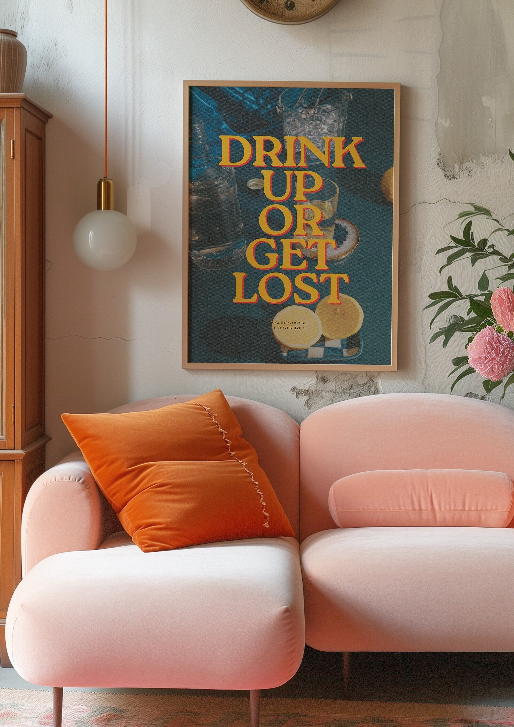 Happy Hour Print, Cheers Print, Bar Cart Wall Decor, Digital Download, Trendy Bar Kitchen Decor, Bar Cart Art, Happy Hour Wall Art