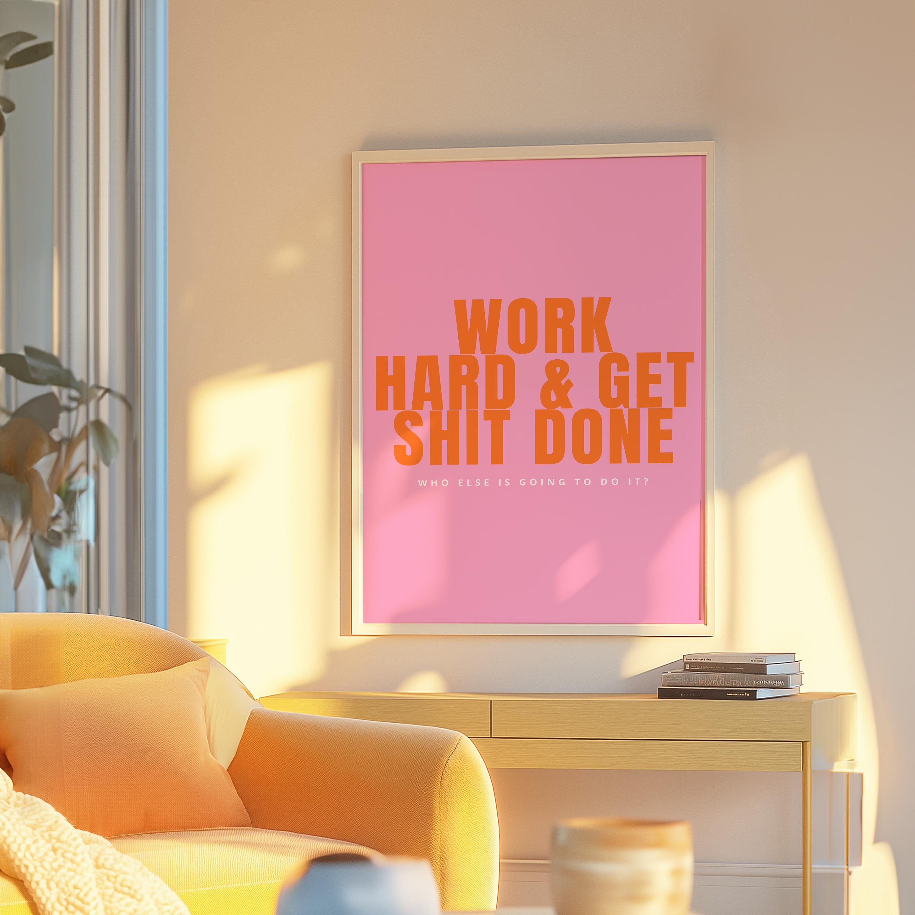 Manifest Art Print, Manifesting Posters, Inspirational Quote, Digital Download Print, Retro Wall Decor, Pink Aesthetic, Encouragement Art