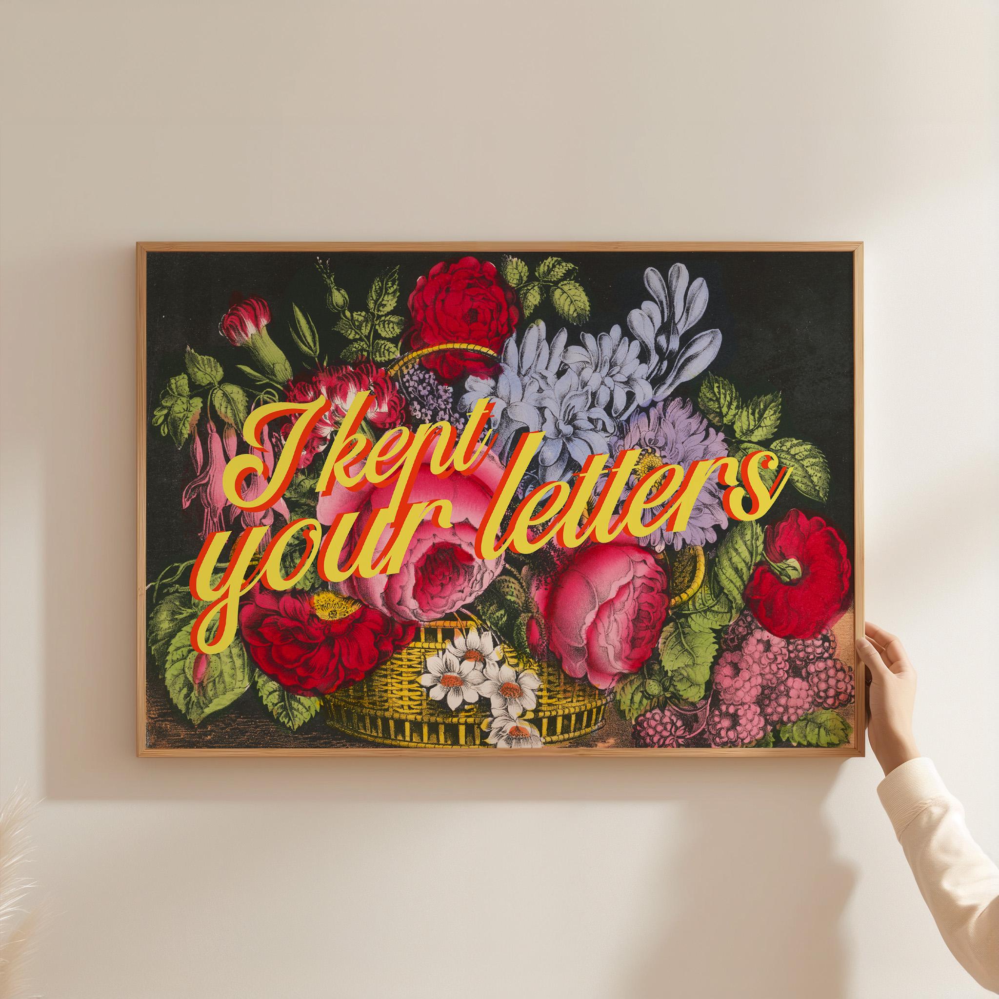 Digital Art Prints, Vintage Floral, Retro Photo Prints, Vintage Photo Art Print, Flower Art, Trendy Art Print, Romance Art Print