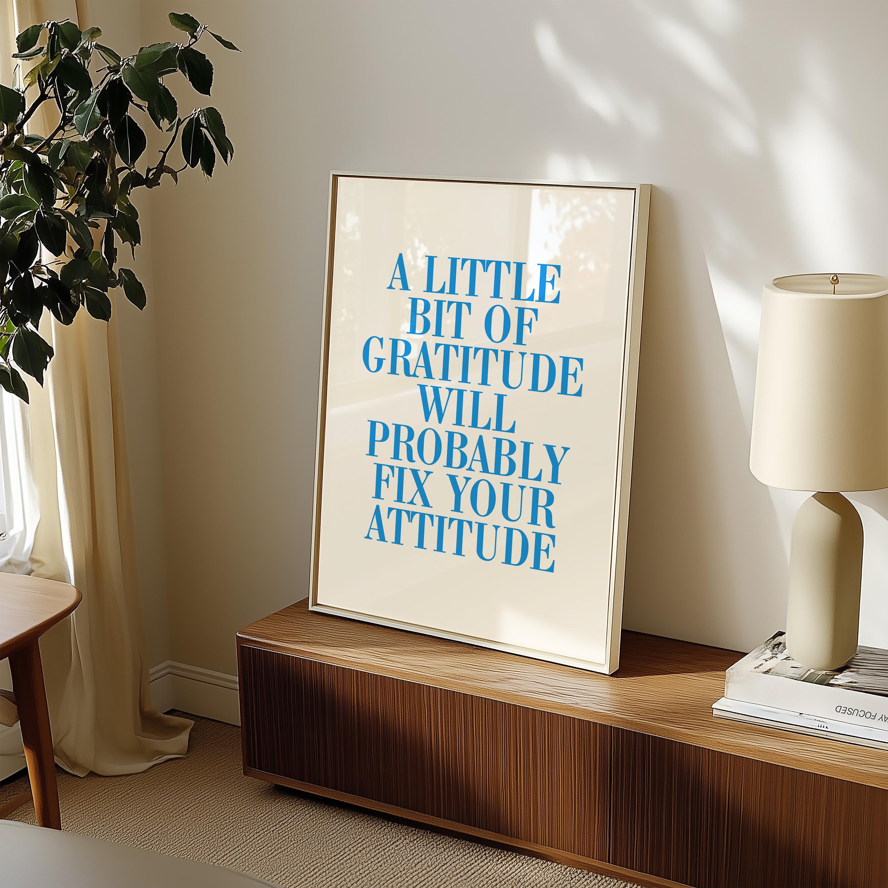 Quote Wall Posters, Gratitude Wall Art, Empowerment Art, Retro Decor, Quote Art, Large Blue Wall Art, Kids Room Poster, Gratitude Prints