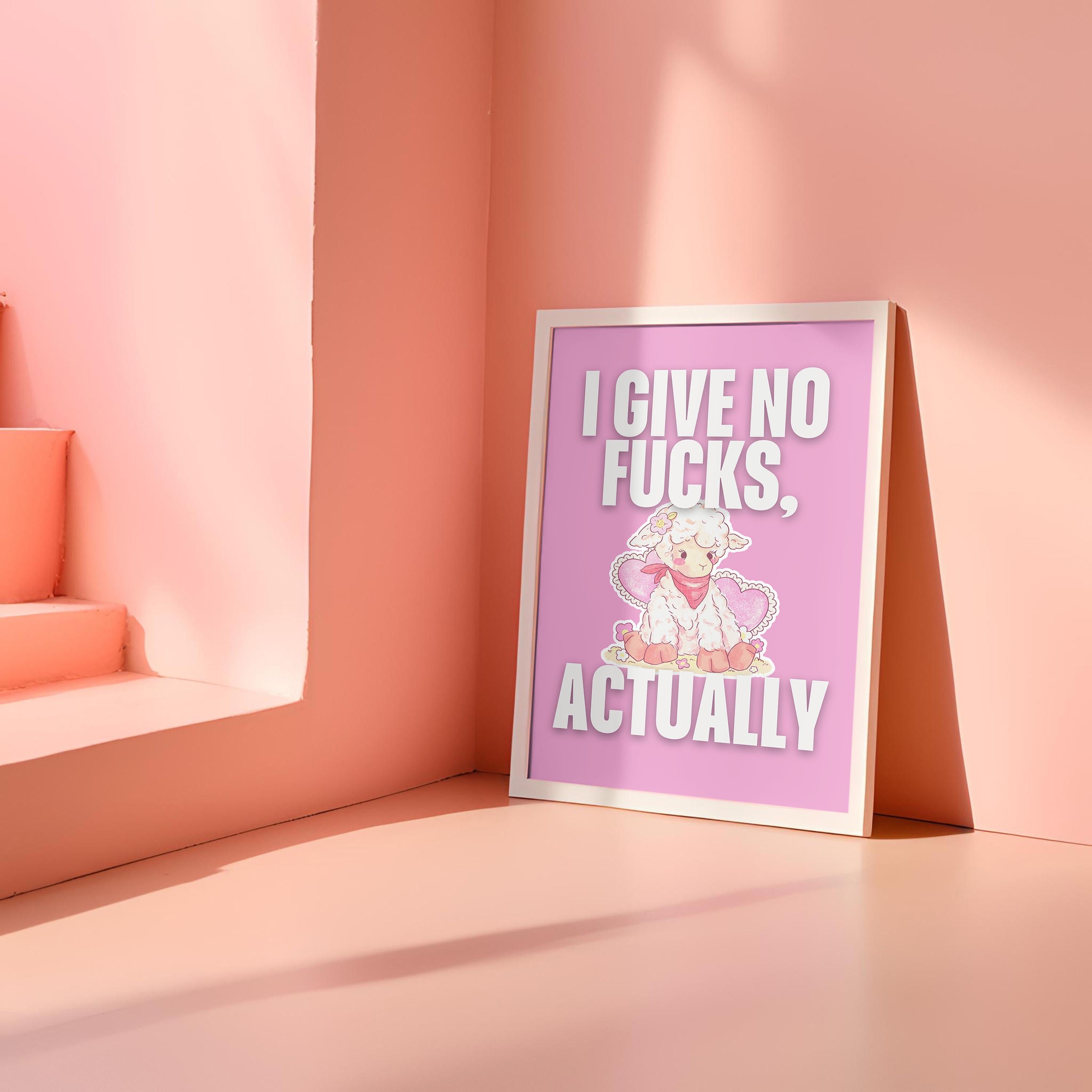 Digital Art Prints, Give No Fucks, Funny Wall Art, Vintage Art Prints, Preppy Fun Art, Humorous Art, Cute Art, GS Print Shoppe