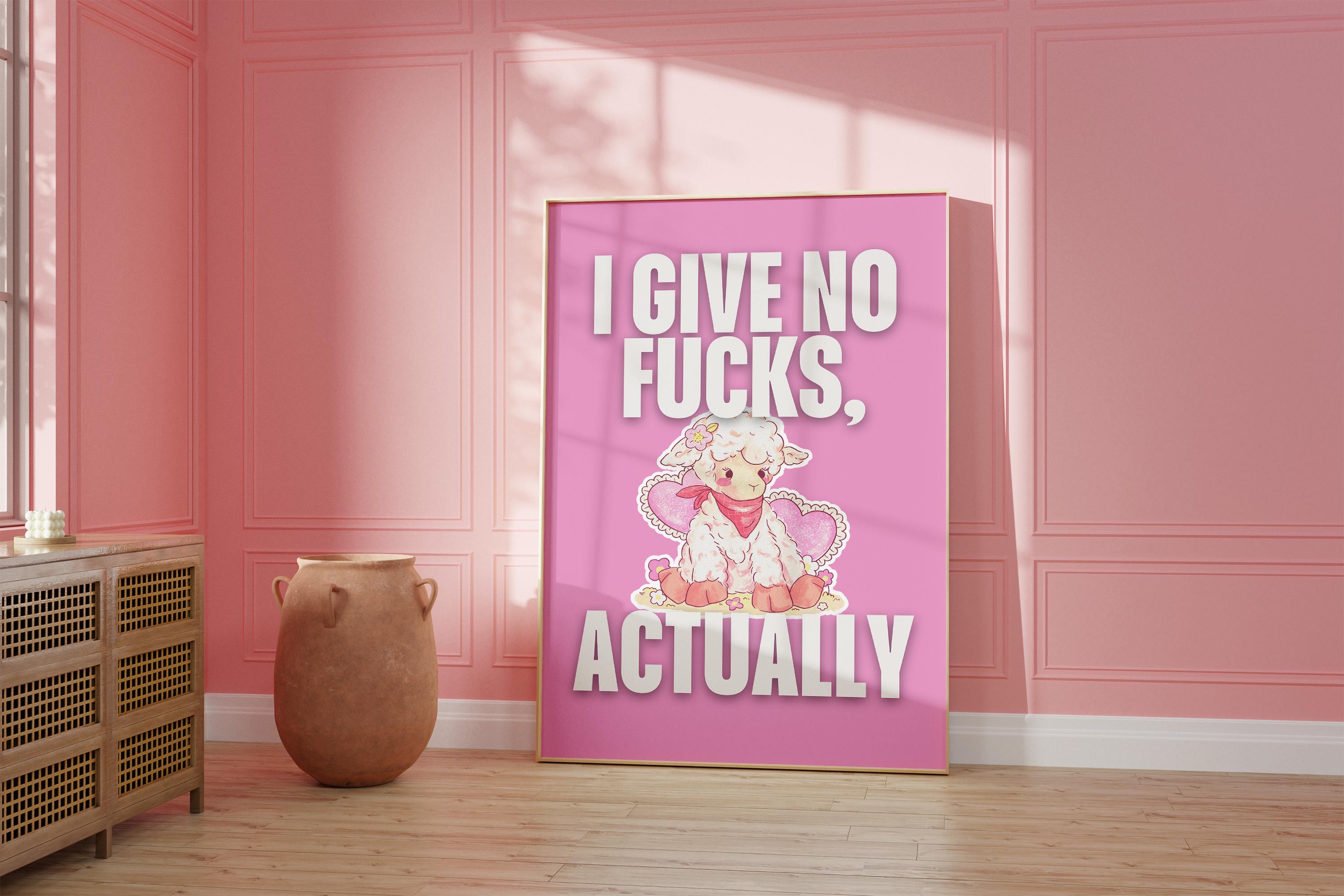 Digital Art Prints, Give No Fucks, Funny Wall Art, Vintage Art Prints, Preppy Fun Art, Humorous Art, Cute Art, GS Print Shoppe