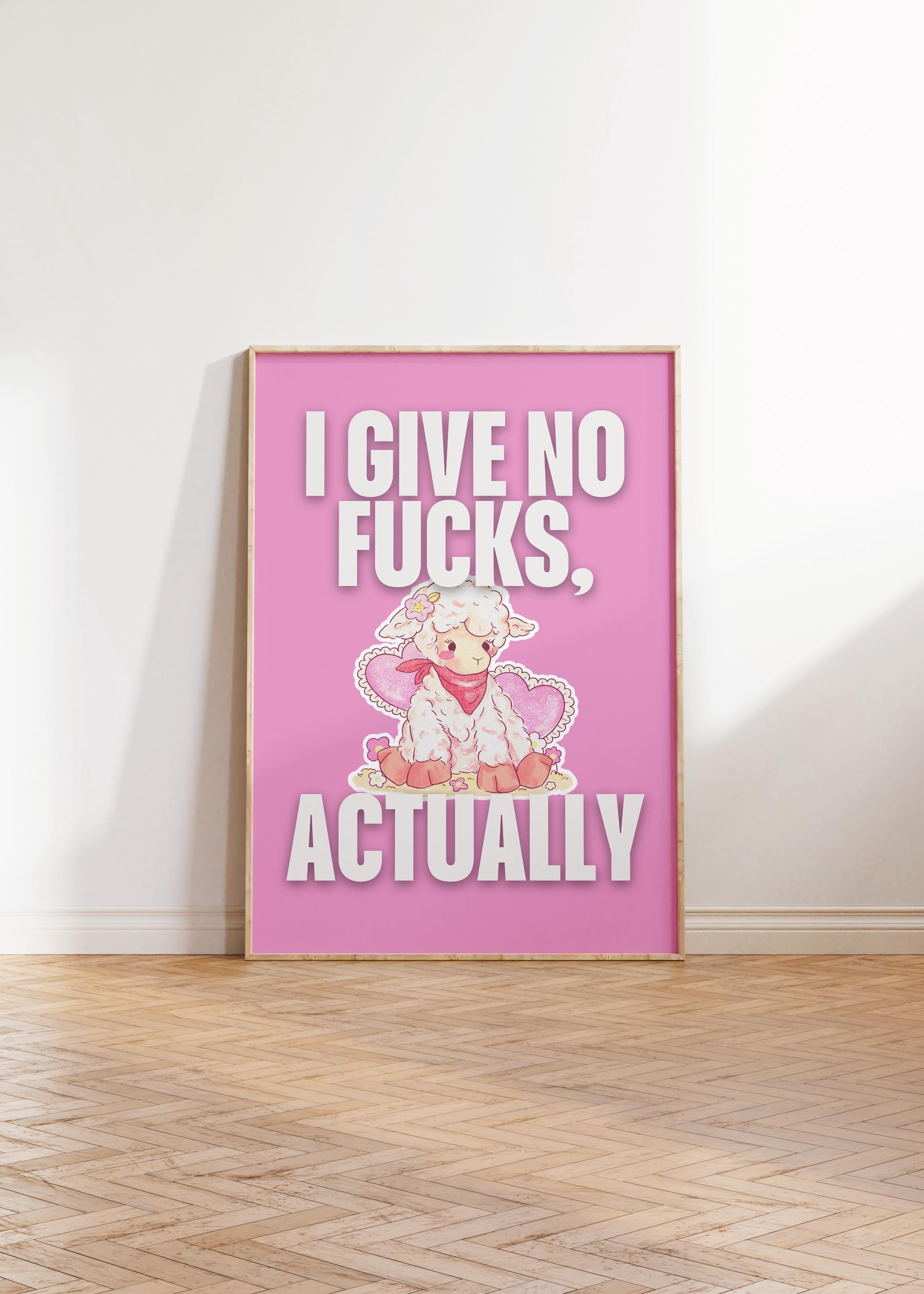 Digital Art Prints, Give No Fucks, Funny Wall Art, Vintage Art Prints, Preppy Fun Art, Humorous Art, Cute Art, GS Print Shoppe