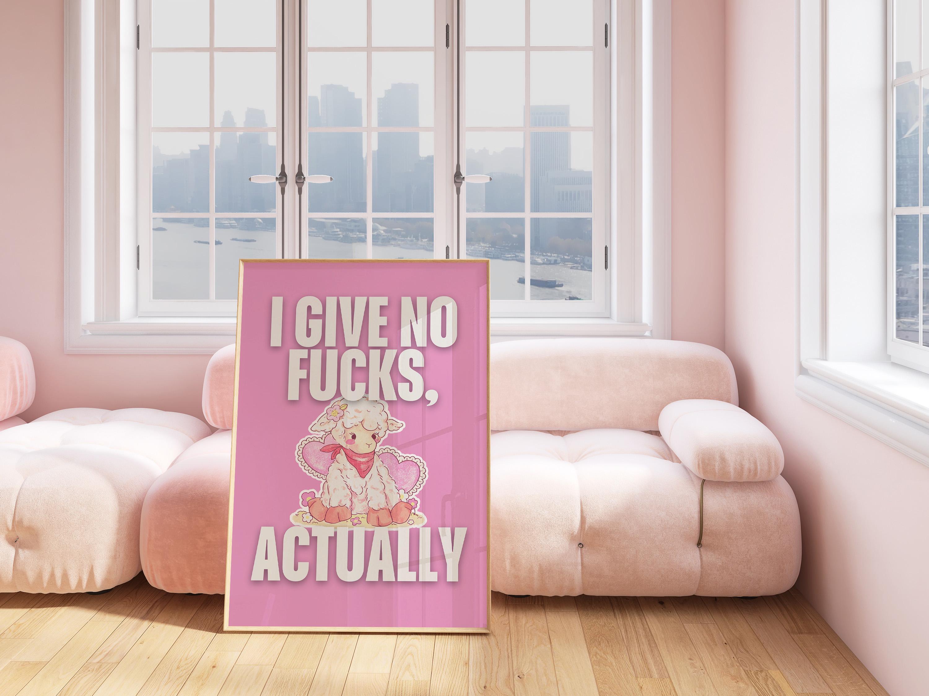 Digital Art Prints, Give No Fucks, Funny Wall Art, Vintage Art Prints, Preppy Fun Art, Humorous Art, Cute Art, GS Print Shoppe