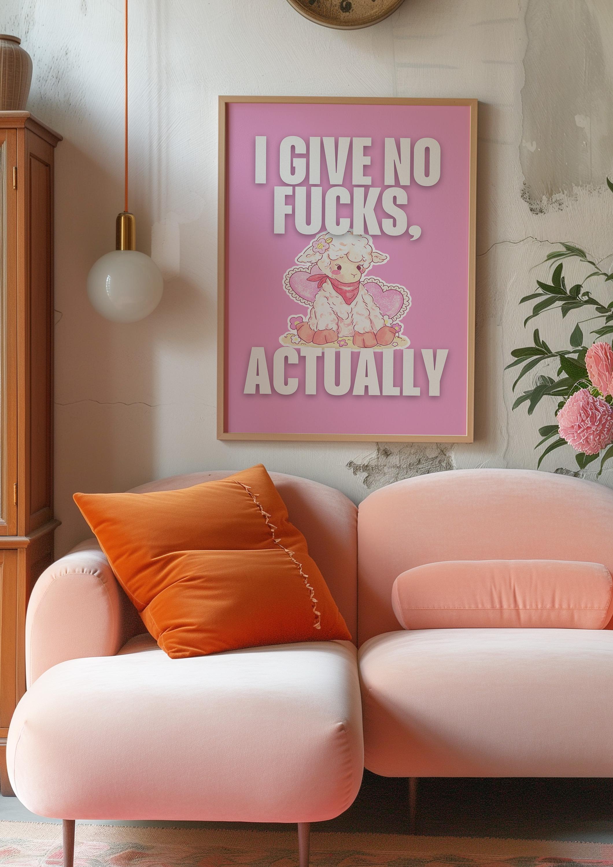 Digital Art Prints, Give No Fucks, Funny Wall Art, Vintage Art Prints, Preppy Fun Art, Humorous Art, Cute Art, GS Print Shoppe