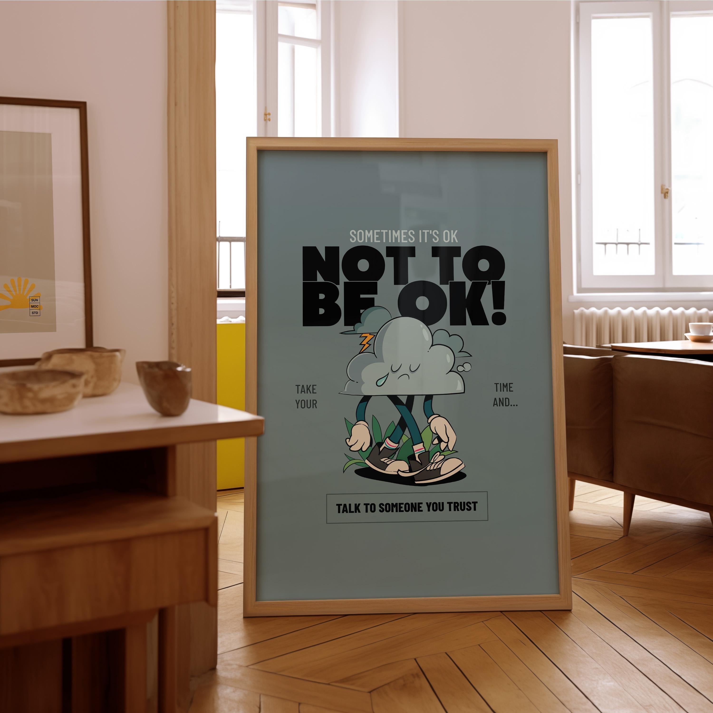Positivity Art,Kids Room Art,Downloadable Print,70s Art Print,Retro Character Art,Trendy Posters,Vintage Mascot Art,Cute Encouragement Art