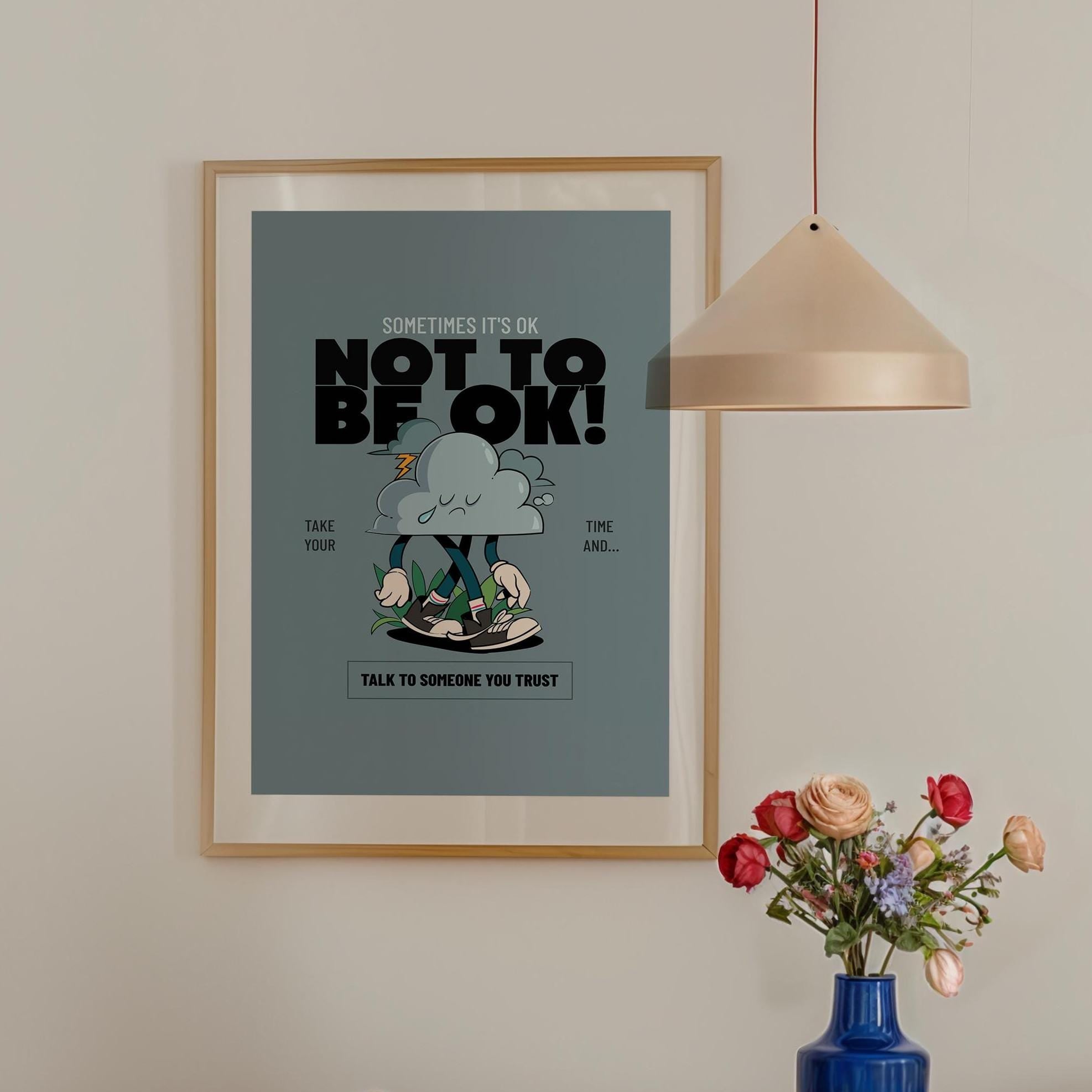 Positivity Art,Kids Room Art,Downloadable Print,70s Art Print,Retro Character Art,Trendy Posters,Vintage Mascot Art,Cute Encouragement Art