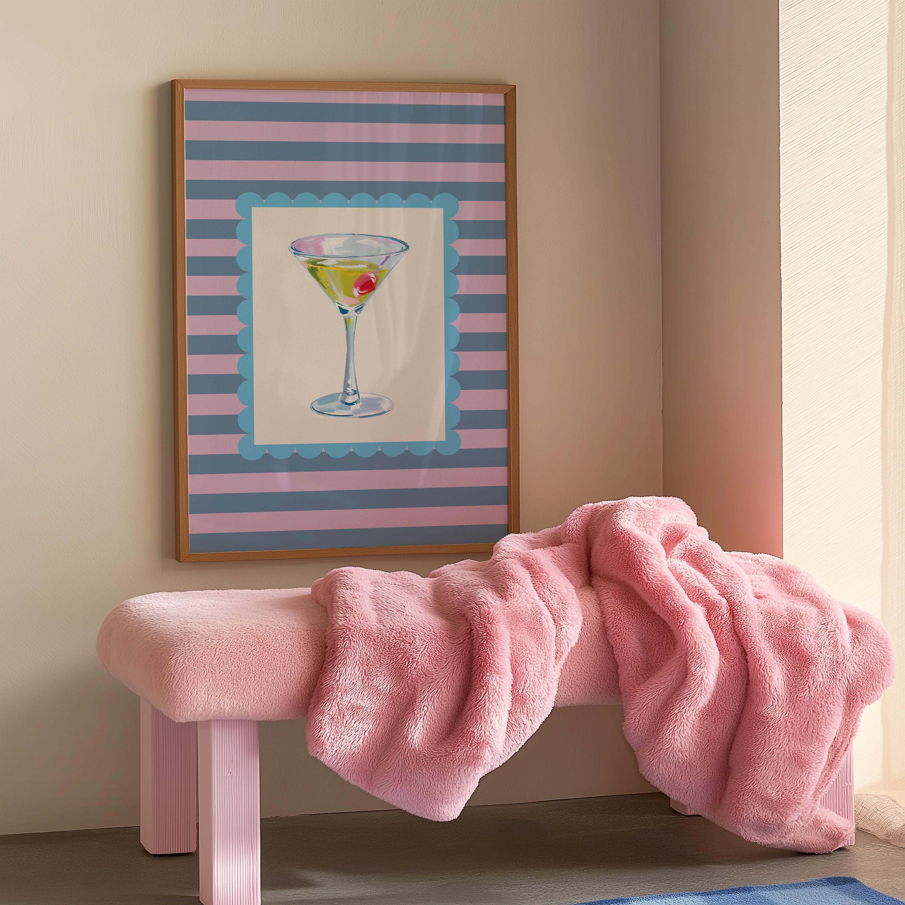 Pink wall art, Martini Glasses Art, Wall Art Bar, Retro cocktail wall, Martini Poster, Download Print, gs print shoppe, martini pink print