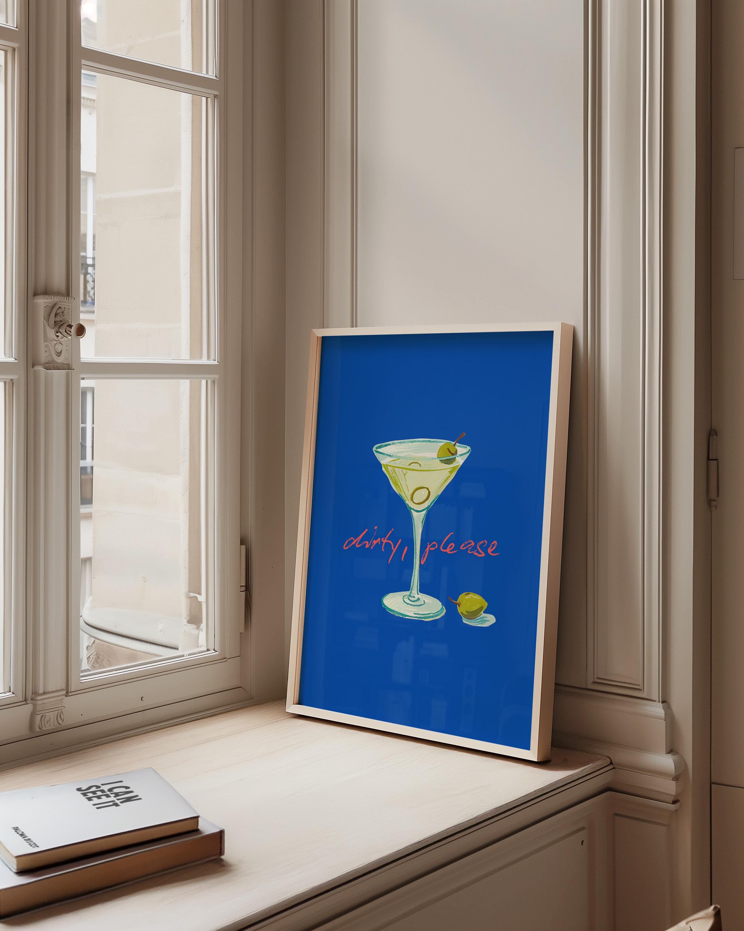 Retro Cocktail Print, Martini Posters, Digital Drink Poster, Bar Cart Art Print, Cocktail Collage, Gallery Wall Print, Girly Print