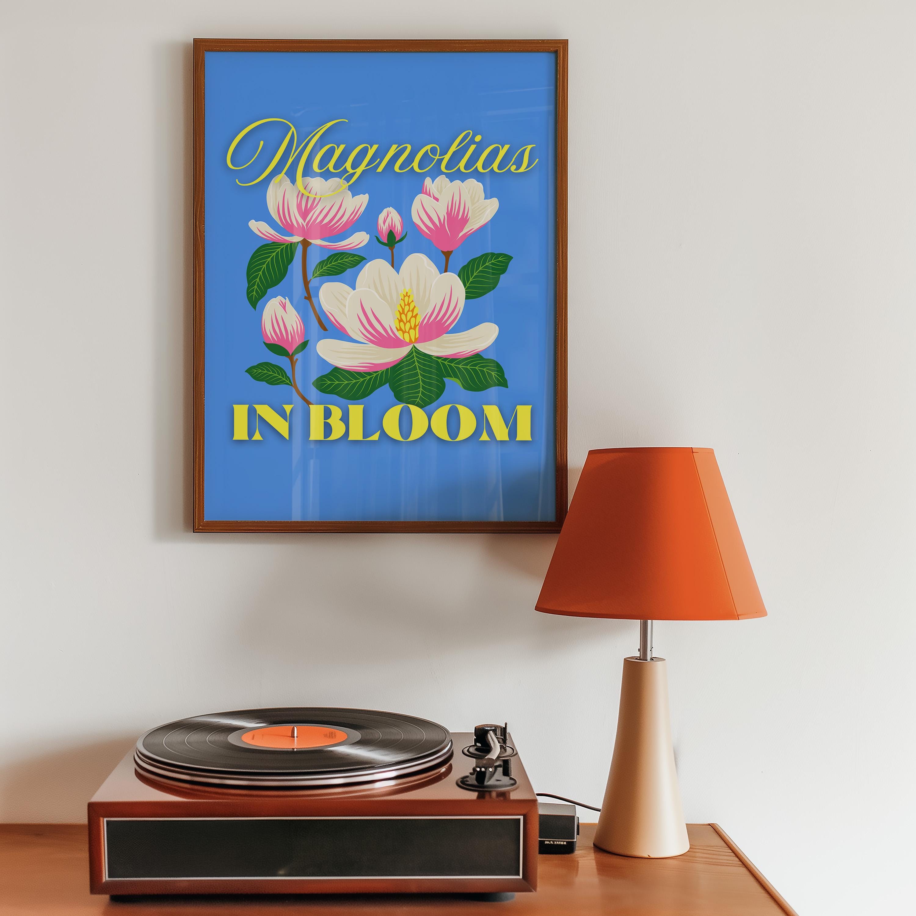 Floral Art Print, Fruit Wall Art, Magnolia Art Print, Still Life Painting, Flower Posters, Bedroom Print, Home Decor, GS Print Shoppe