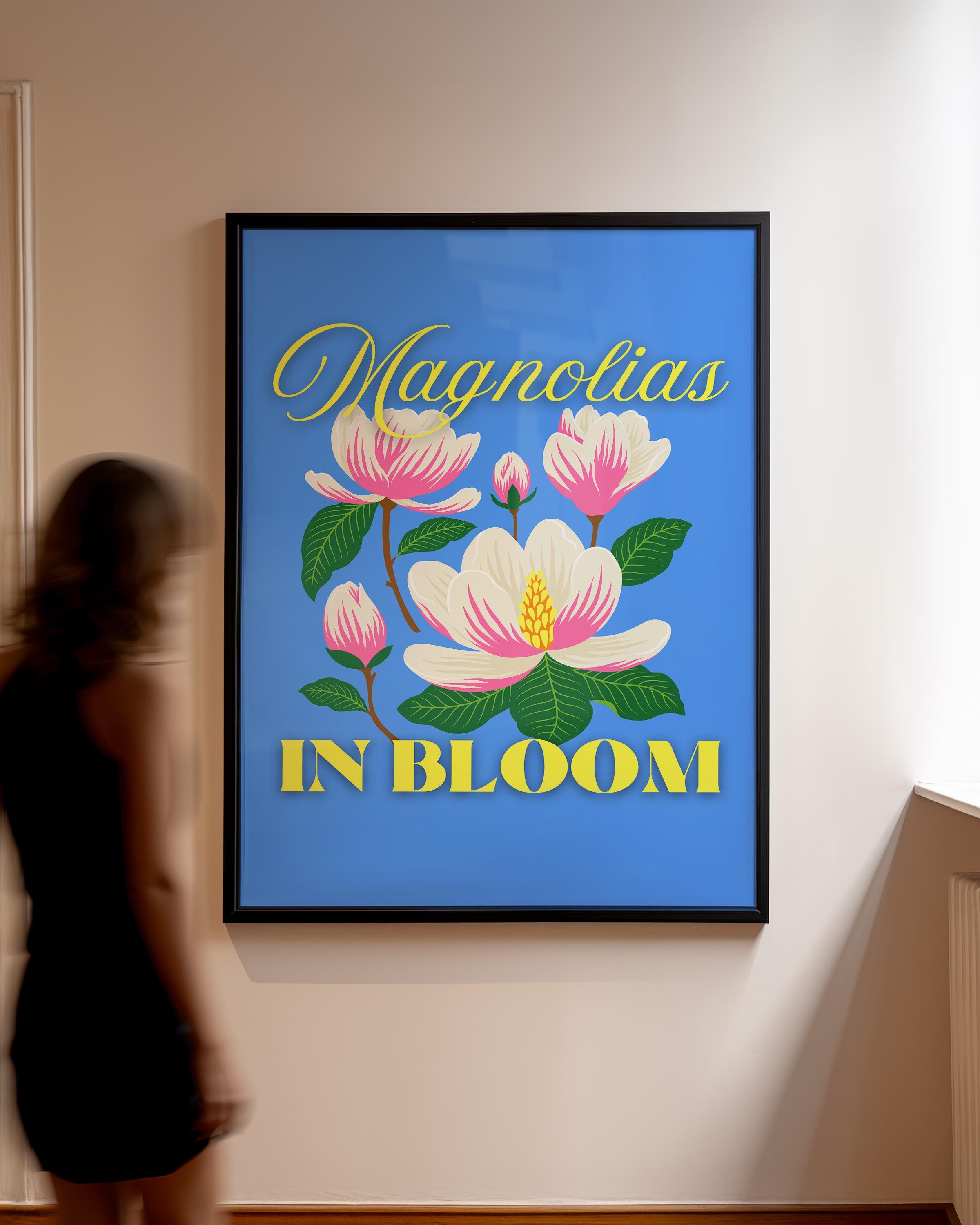 Floral Art Print, Fruit Wall Art, Magnolia Art Print, Still Life Painting, Flower Posters, Bedroom Print, Home Decor, GS Print Shoppe