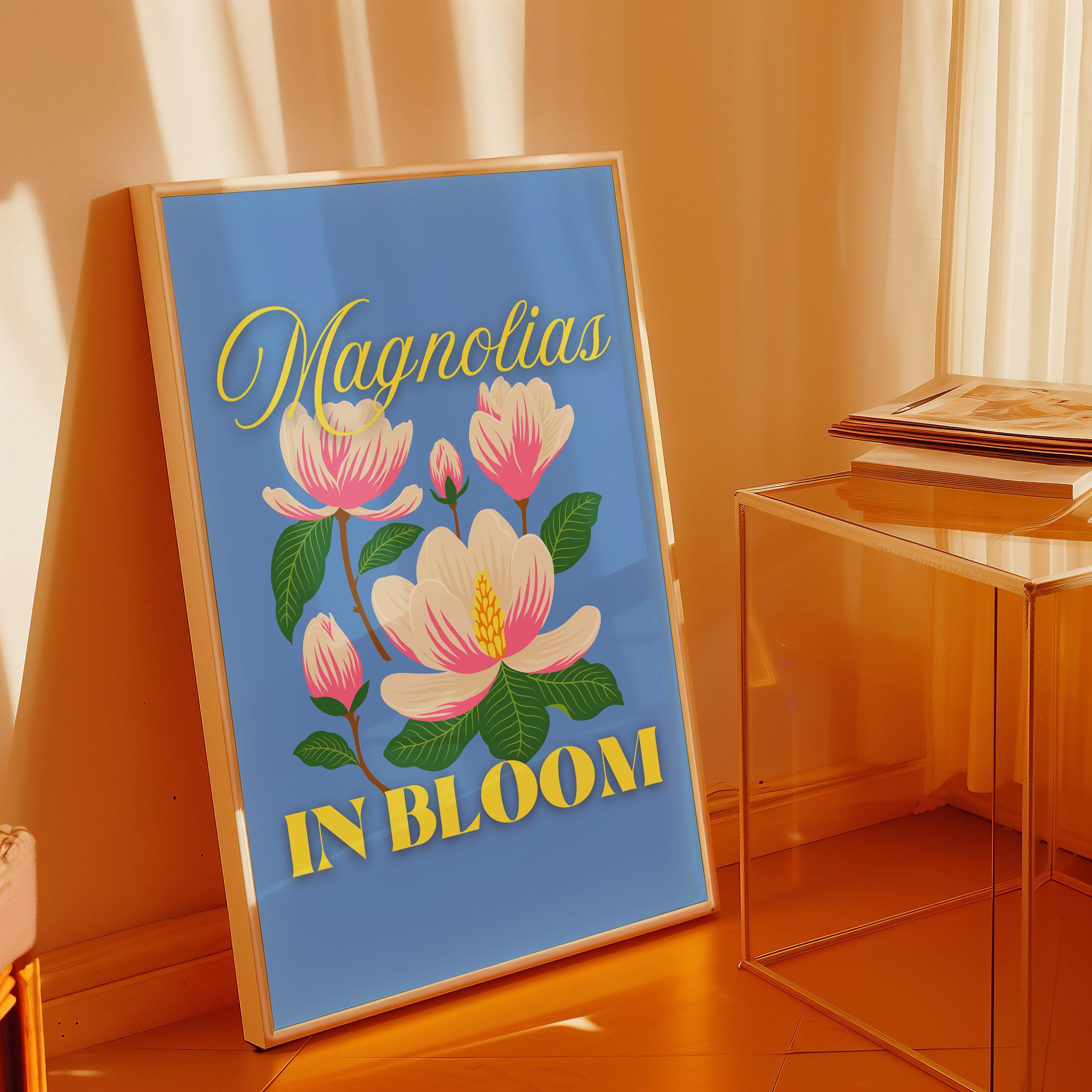 Floral Art Print, Fruit Wall Art, Magnolia Art Print, Still Life Painting, Flower Posters, Bedroom Print, Home Decor, GS Print Shoppe