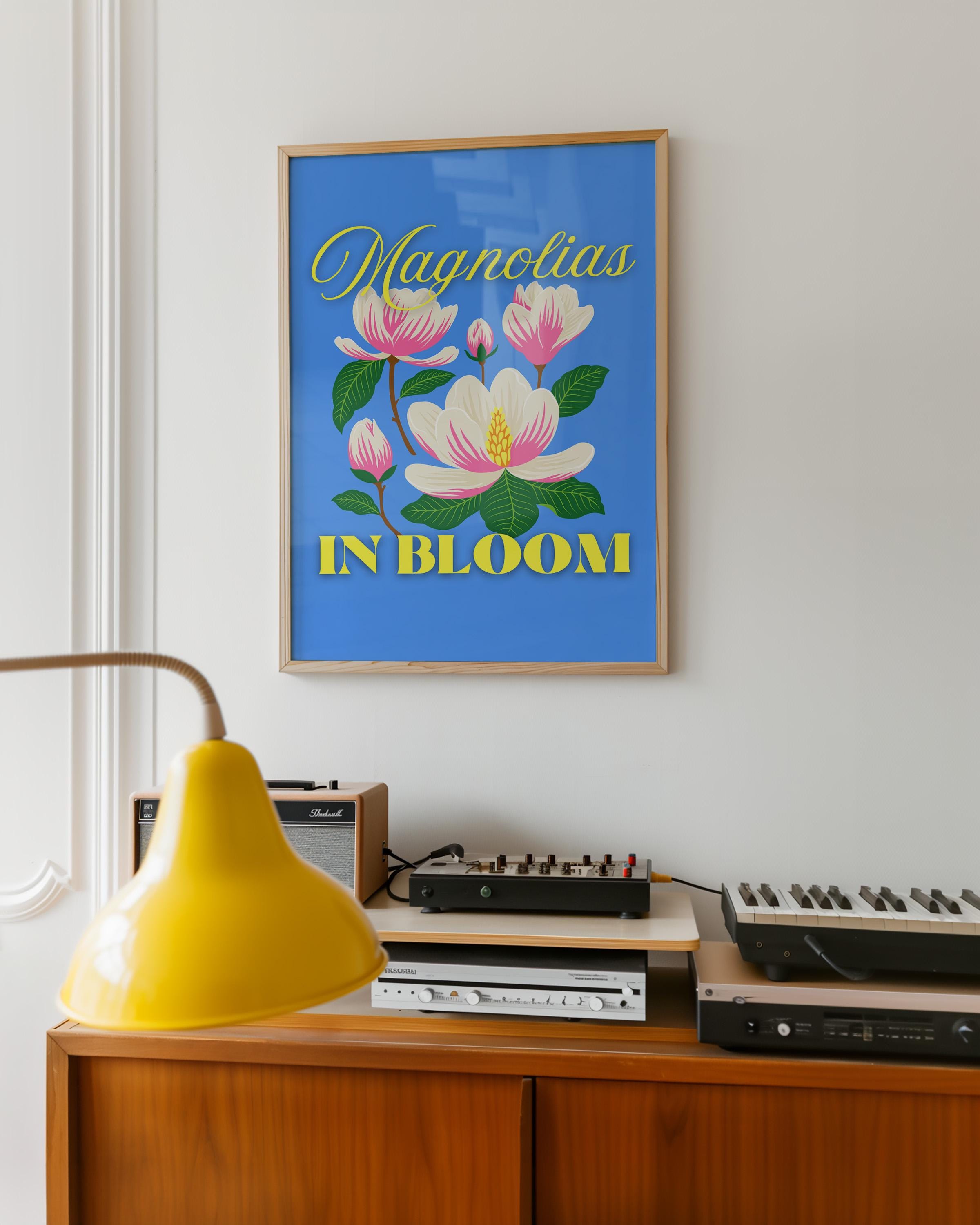 Floral Art Print, Fruit Wall Art, Magnolia Art Print, Still Life Painting, Flower Posters, Bedroom Print, Home Decor, GS Print Shoppe