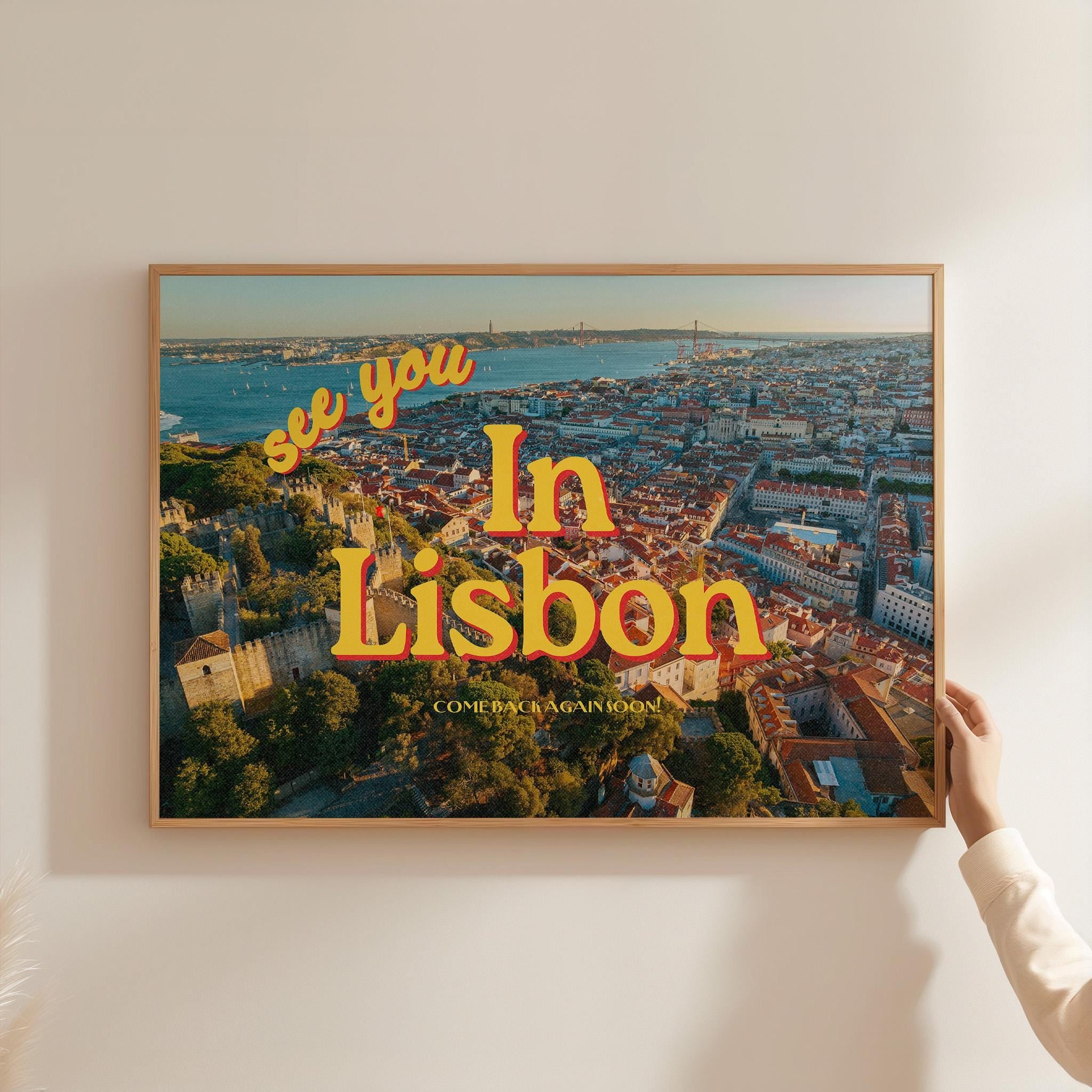 Lisbon Posters, See you in Lisbon, Retro Photo Art Print, Preppy Art, Trendy Art Print, Portugal Art, GS Print Shoppe, Lisbon Art Prints