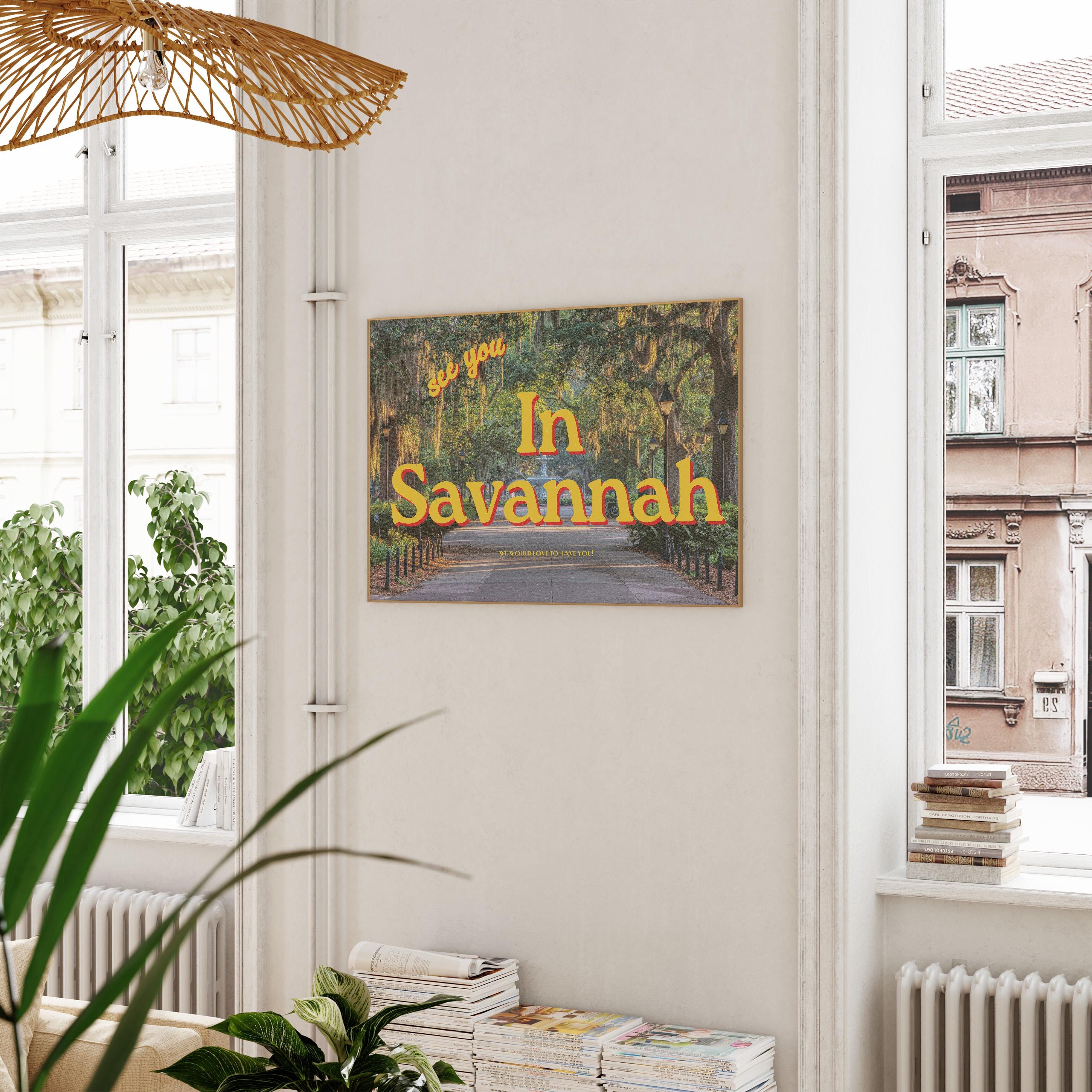 Savannah Art, Retro Savannah Prints, Savannah Posters, Trendy Art, Georgia Art Print, Travel GA Art, Savannah Print, GS Print Shoppe