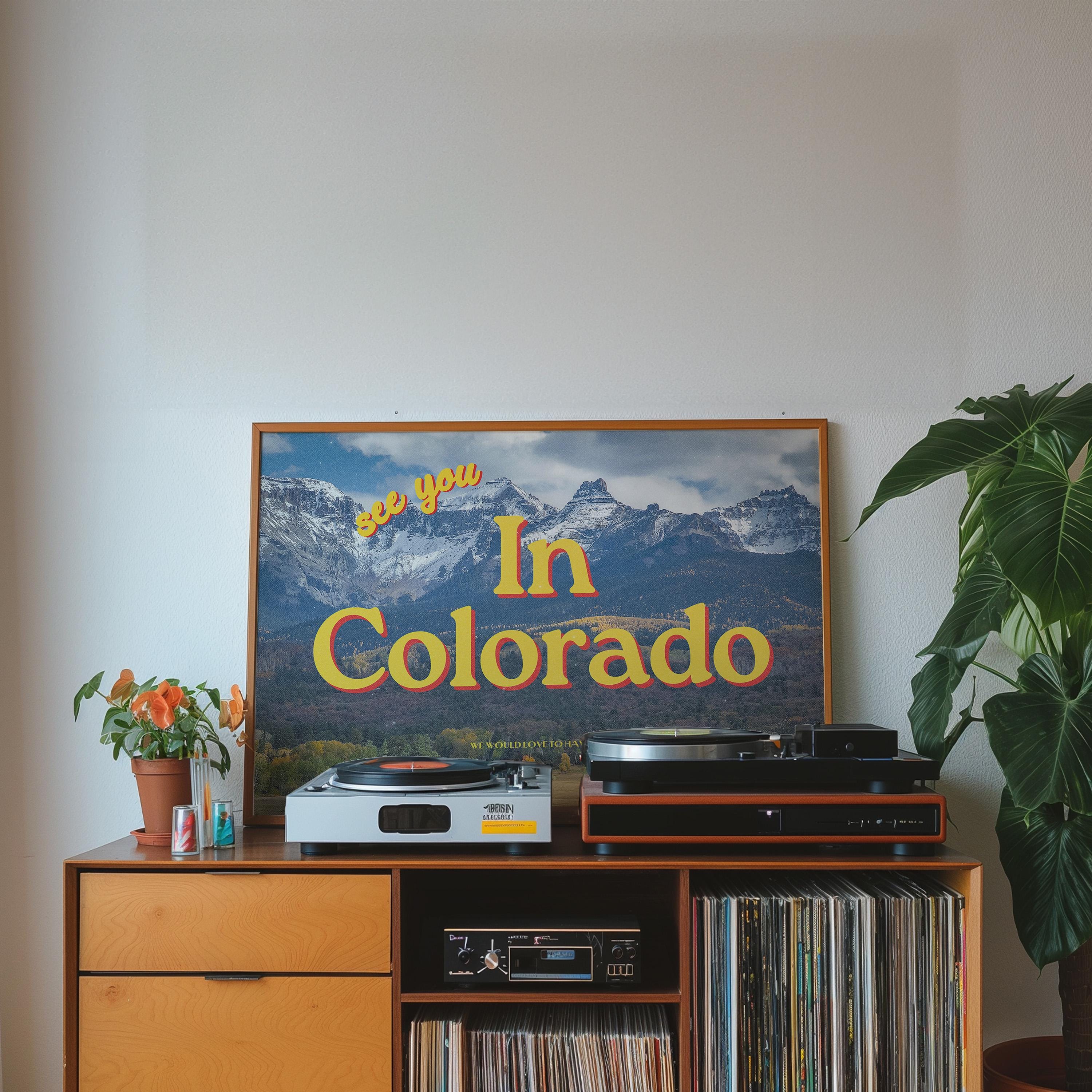 Digital Art Prints, See you in Colorado, Retro Colorado Prints, Colorado Poster, Colorado Art, Trendy Art Print, Colorado Postcard Art