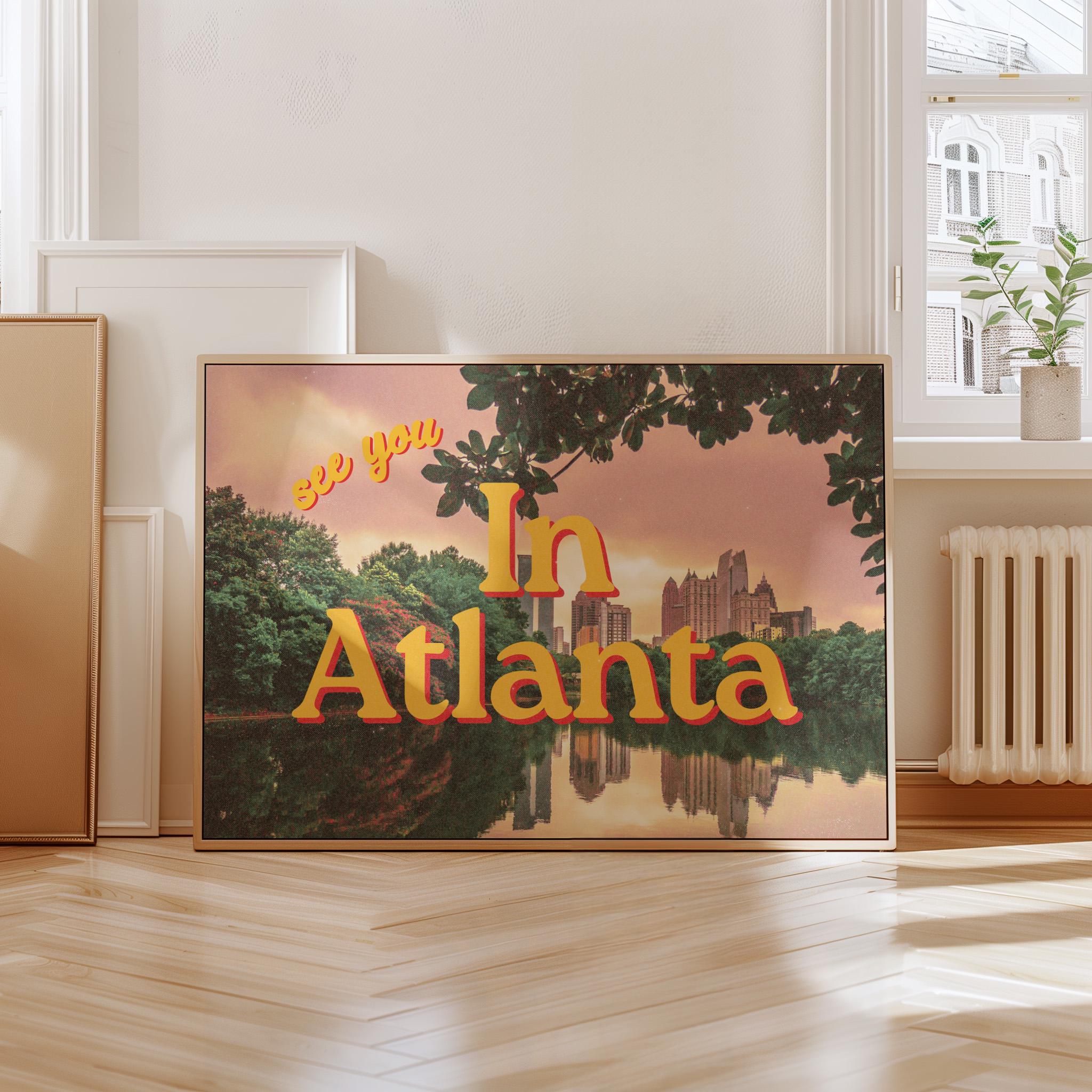 Grainy Retro Print, Atlanta Posters, See you in Atlanta, Retro Photograph, Retro Photo Art Print, Preppy Art, Trendy Art Print, Atlanta Art