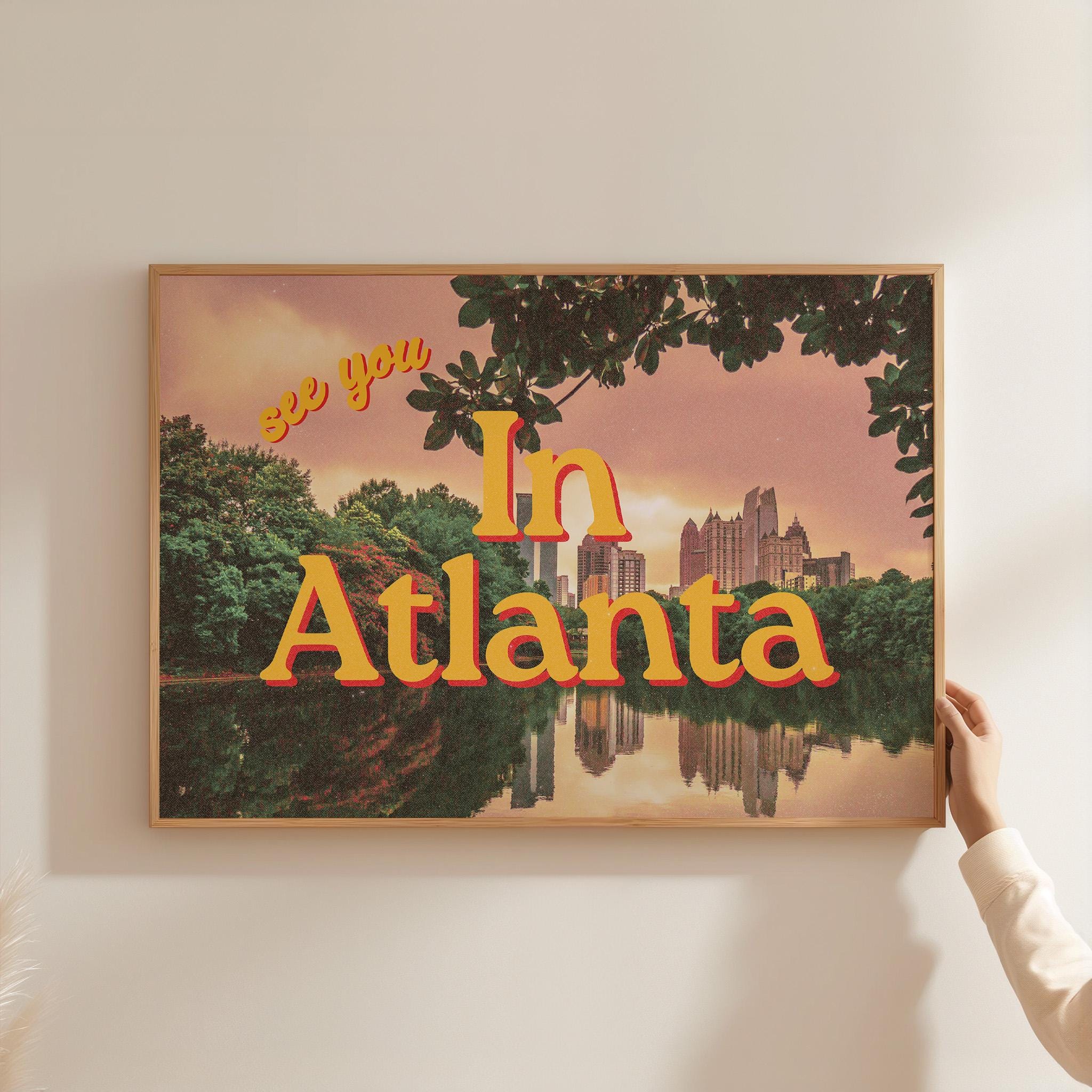 Grainy Retro Print, Atlanta Posters, See you in Atlanta, Retro Photograph, Retro Photo Art Print, Preppy Art, Trendy Art Print, Atlanta Art