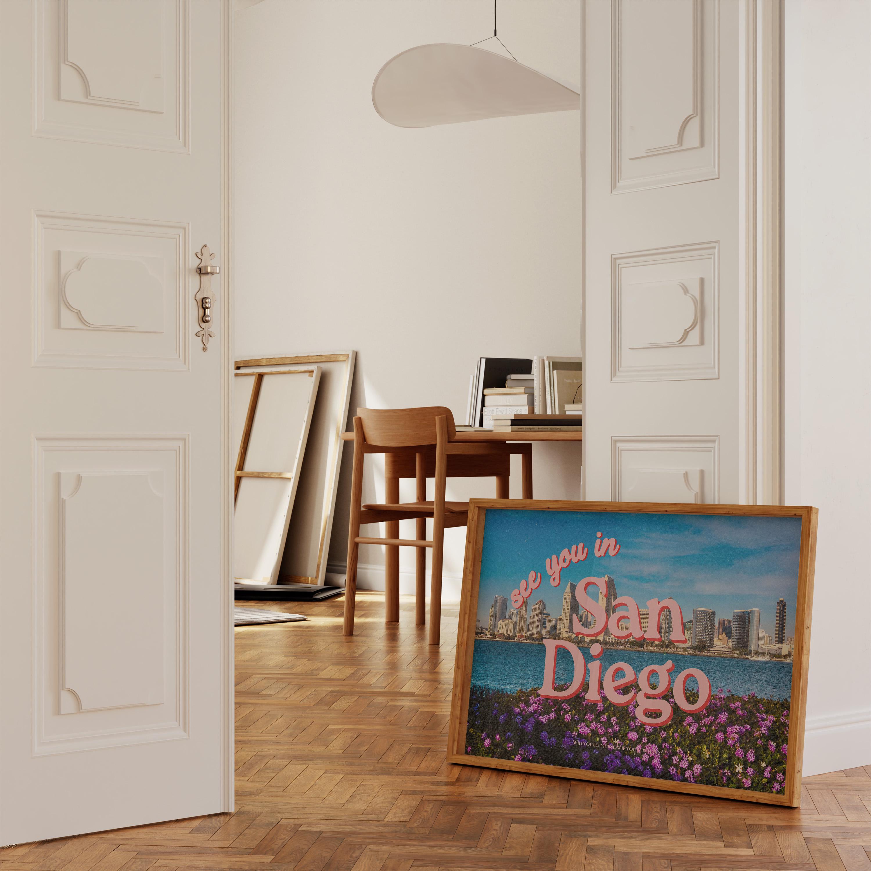 See you in San Diego, san diego poster, san diego art print, san diego art, digital download, california posters, gs print shoppe