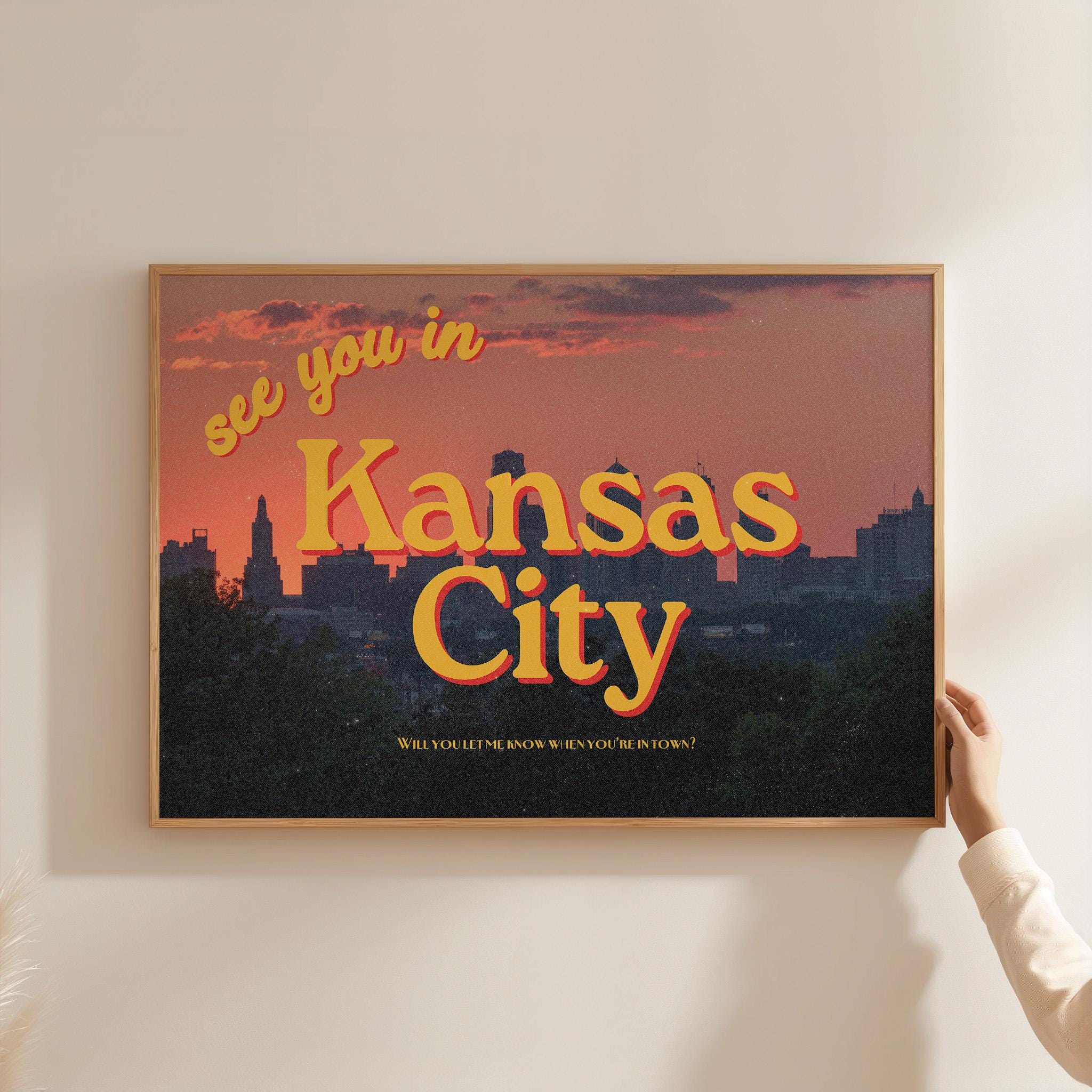 Kansas City Poster, State Digital Prints, See you in Kansas City, Retro Photo Prints, Kansas City art prints, gs print shoppe, kansas