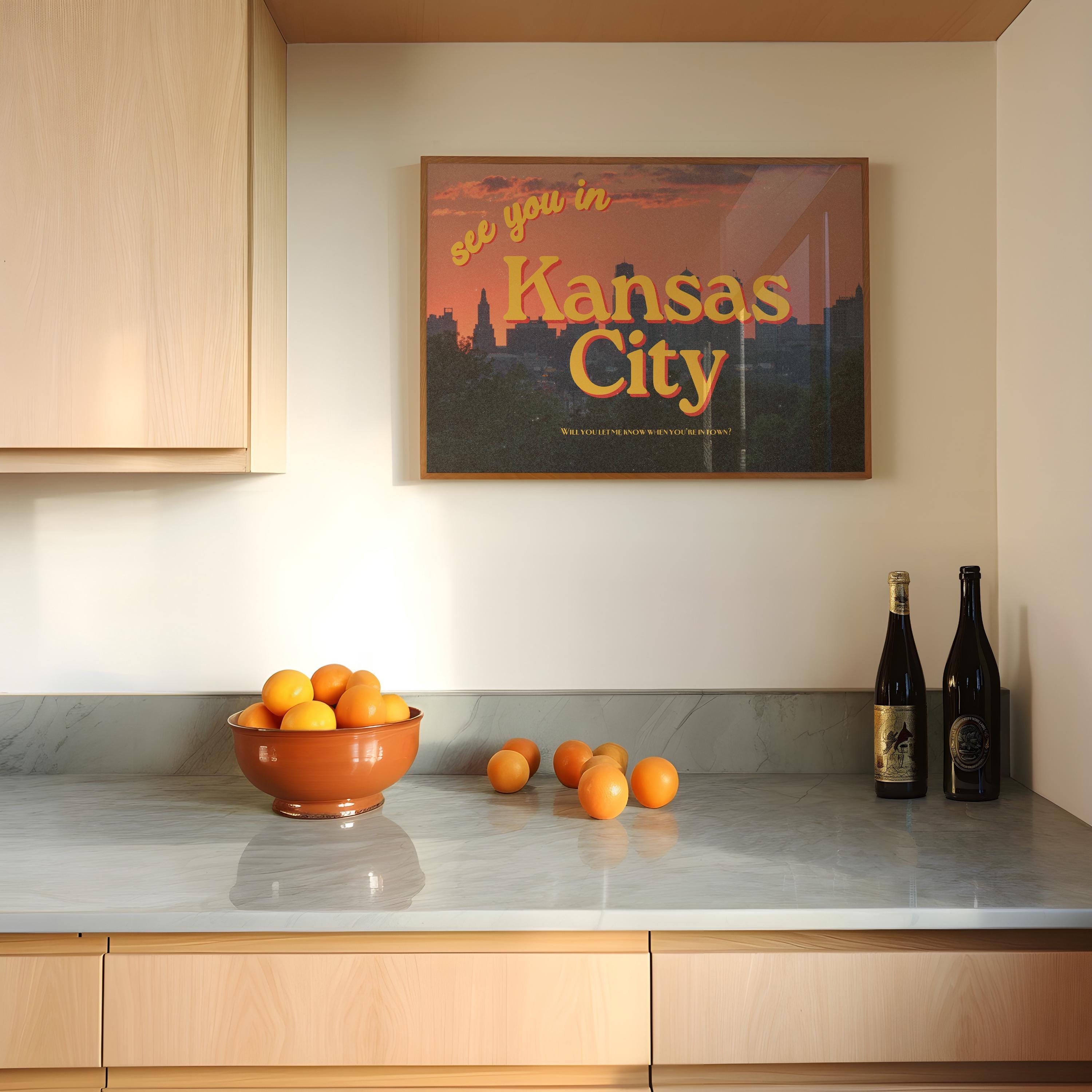 Kansas City Poster, State Digital Prints, See you in Kansas City, Retro Photo Prints, Kansas City art prints, gs print shoppe, kansas