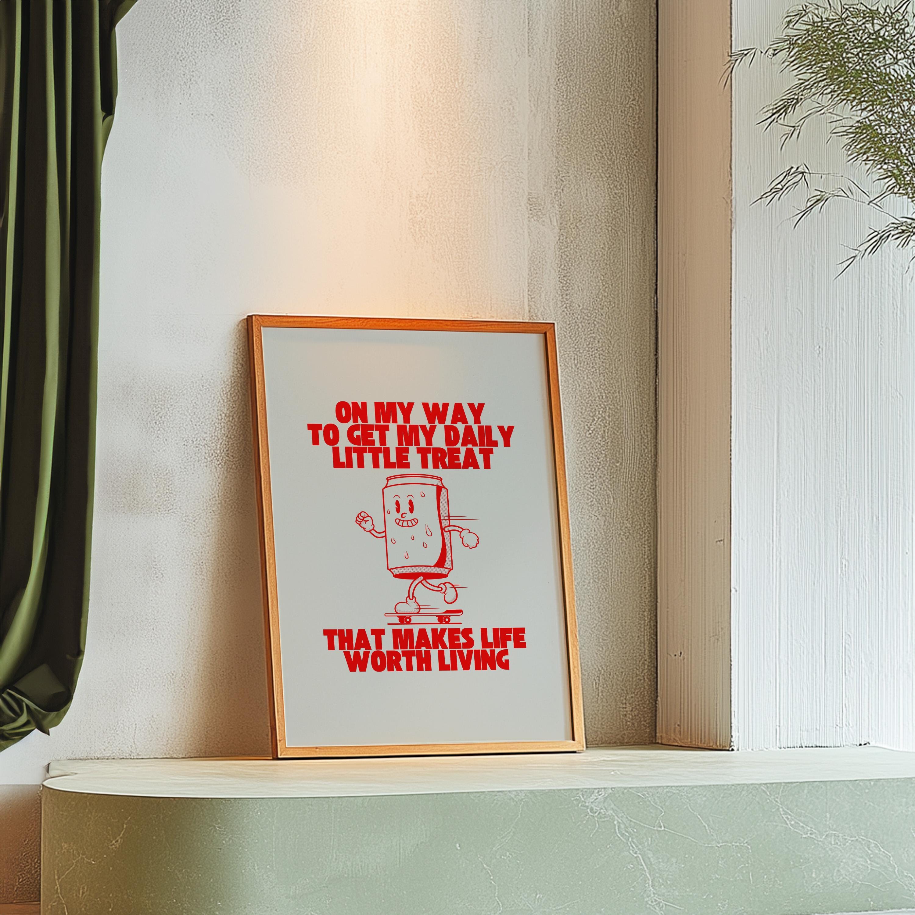 Diet Coke- Digital Download-Wall Print-Retro-Best Diet Coke Art-Large Girly Art-Funny Preppy Art-Soda Art Print-Bar Cart Print-Kitchen Art