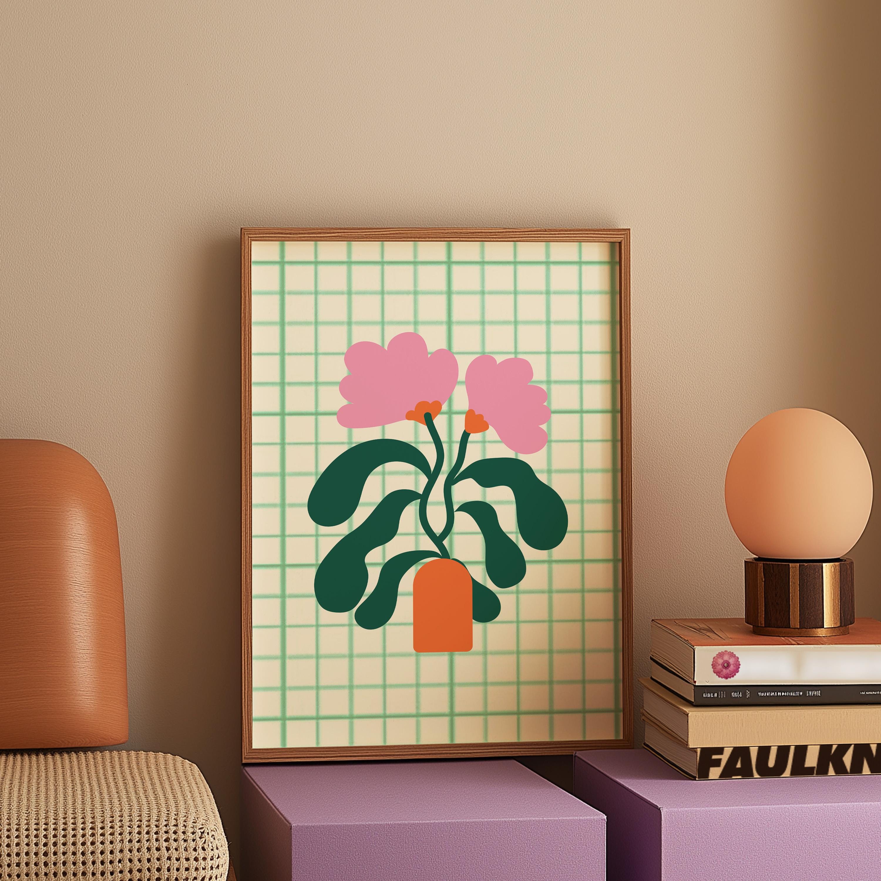 Bouquet of Flowers, Floral Art, Bouquet of Peace, Floral Decor, Colorful Print, Girls Bedroom, Gift Idea, Inspirational Art, Minimalist Art
