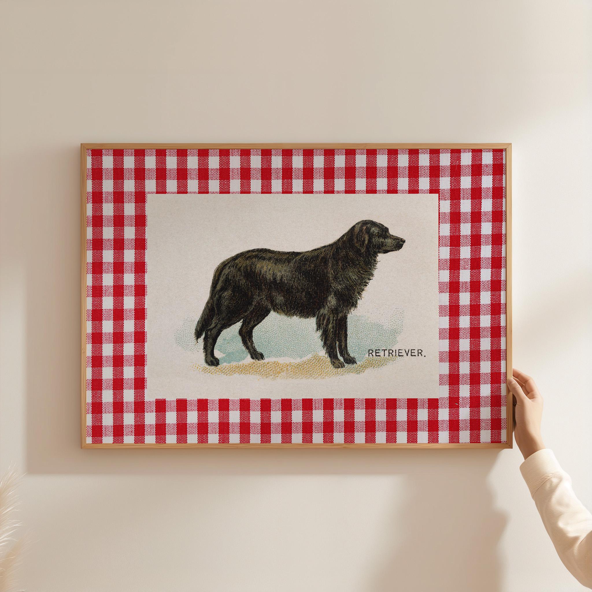 Retriever art print, vintage dog art, vintage art, dog lover art, dog poster, retro dog art, digital print, gs print shoppe, digital art