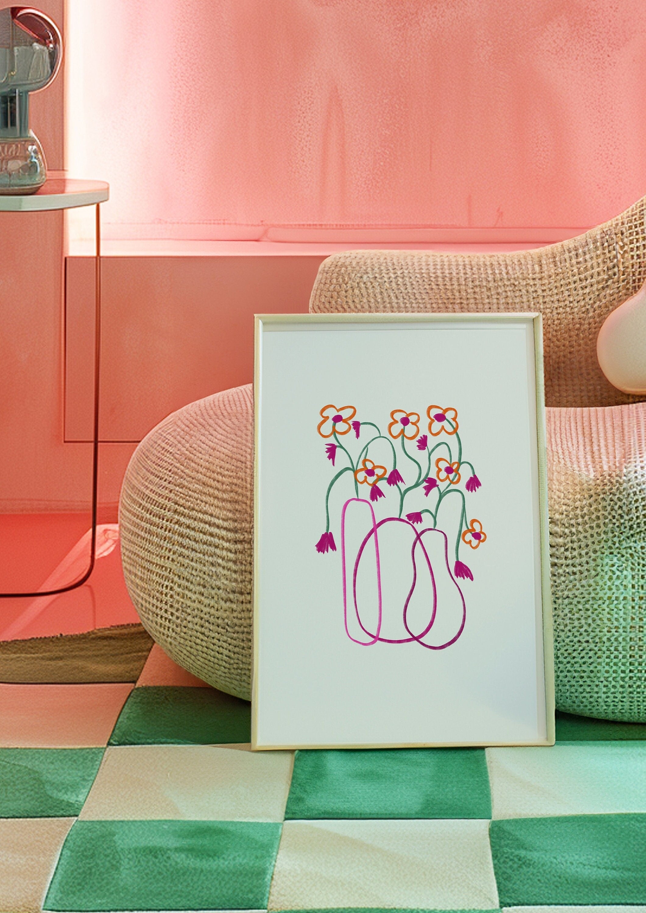 Bouquet of Flowers, Floral Art, Art Prints Floral, Floral Decor, Colorful Print, Girls Bedroom, Gift Idea, Inspirational Art, Minimalist Art
