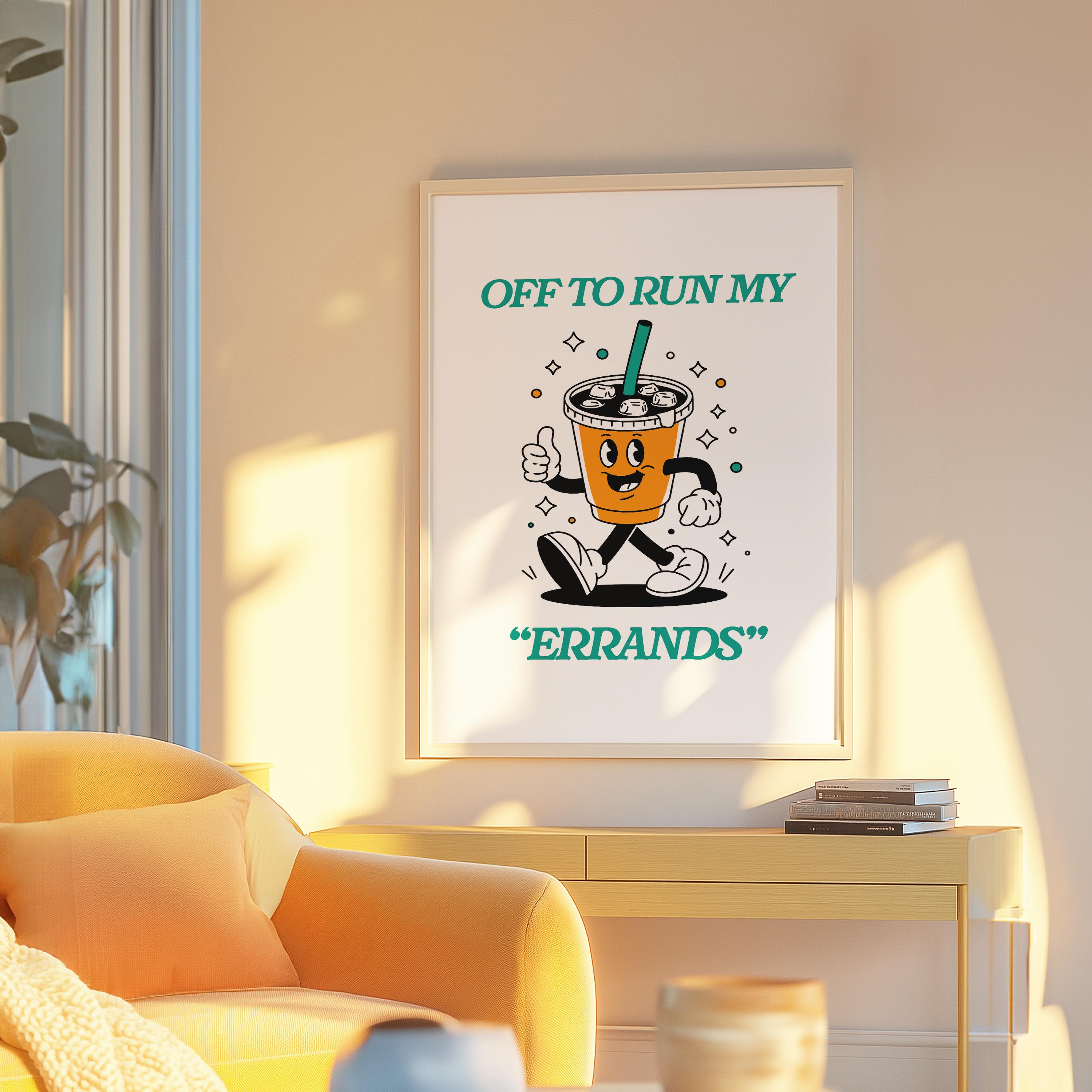 Digital Prints, Coffee art print, funny art, office art print, mom art, coffee art, target and starbucks, gs print shoppe, retro cartoon