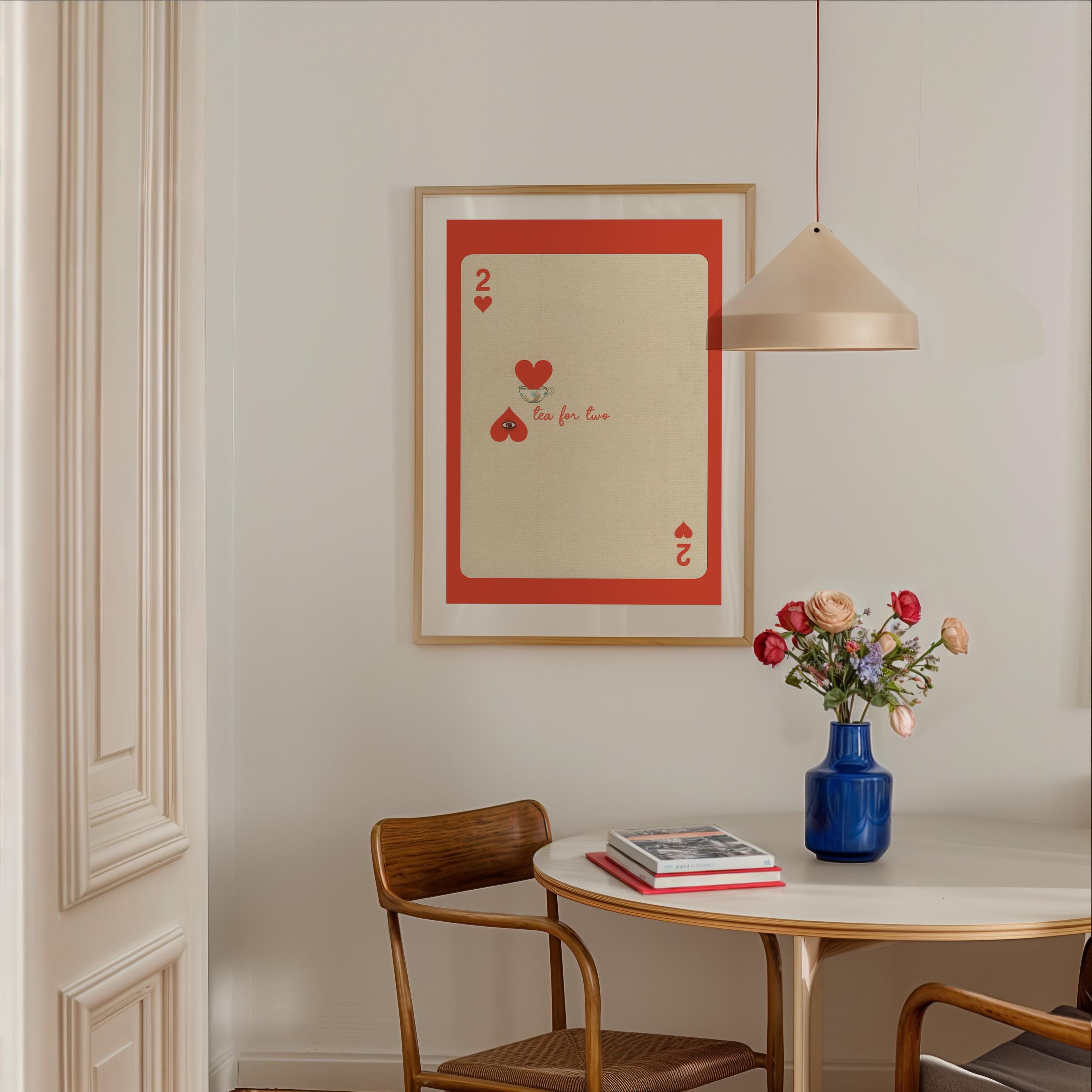Ace of Hearts Print, Playing Card Poster, Trendy Retro Art, Bar Decor, Kitchen Print Gift, Kitchen Aesthetic Decor, Modern Home Gallery Wall