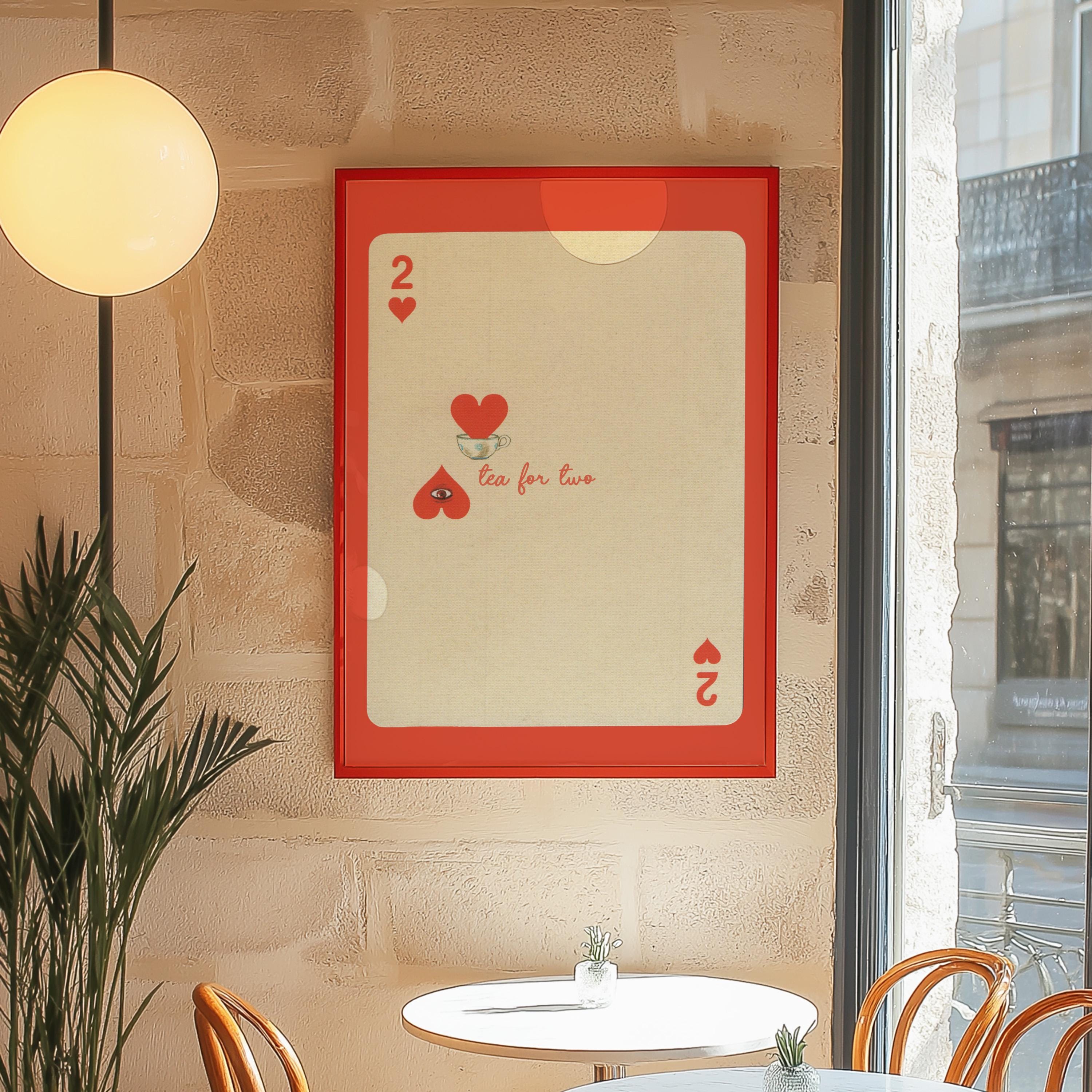 Ace of Hearts Print, Playing Card Poster, Trendy Retro Art, Bar Decor, Kitchen Print Gift, Kitchen Aesthetic Decor, Modern Home Gallery Wall