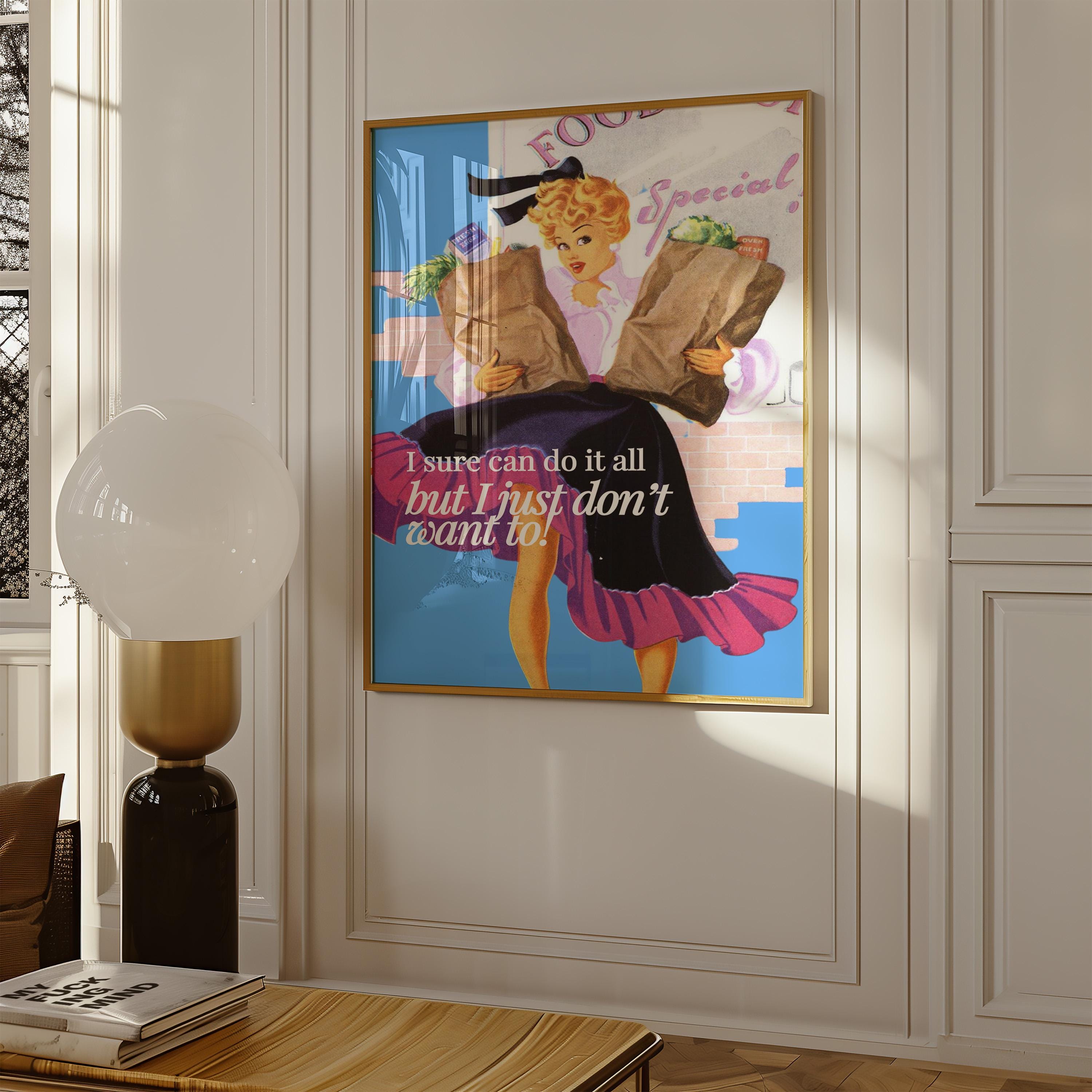 Retro Comic Print, Digital Poster, Retro Collage, Gallery Wall Print, Girly Print, Pulp Art Prints, Pin Up Girl Art, Feminist Art Print