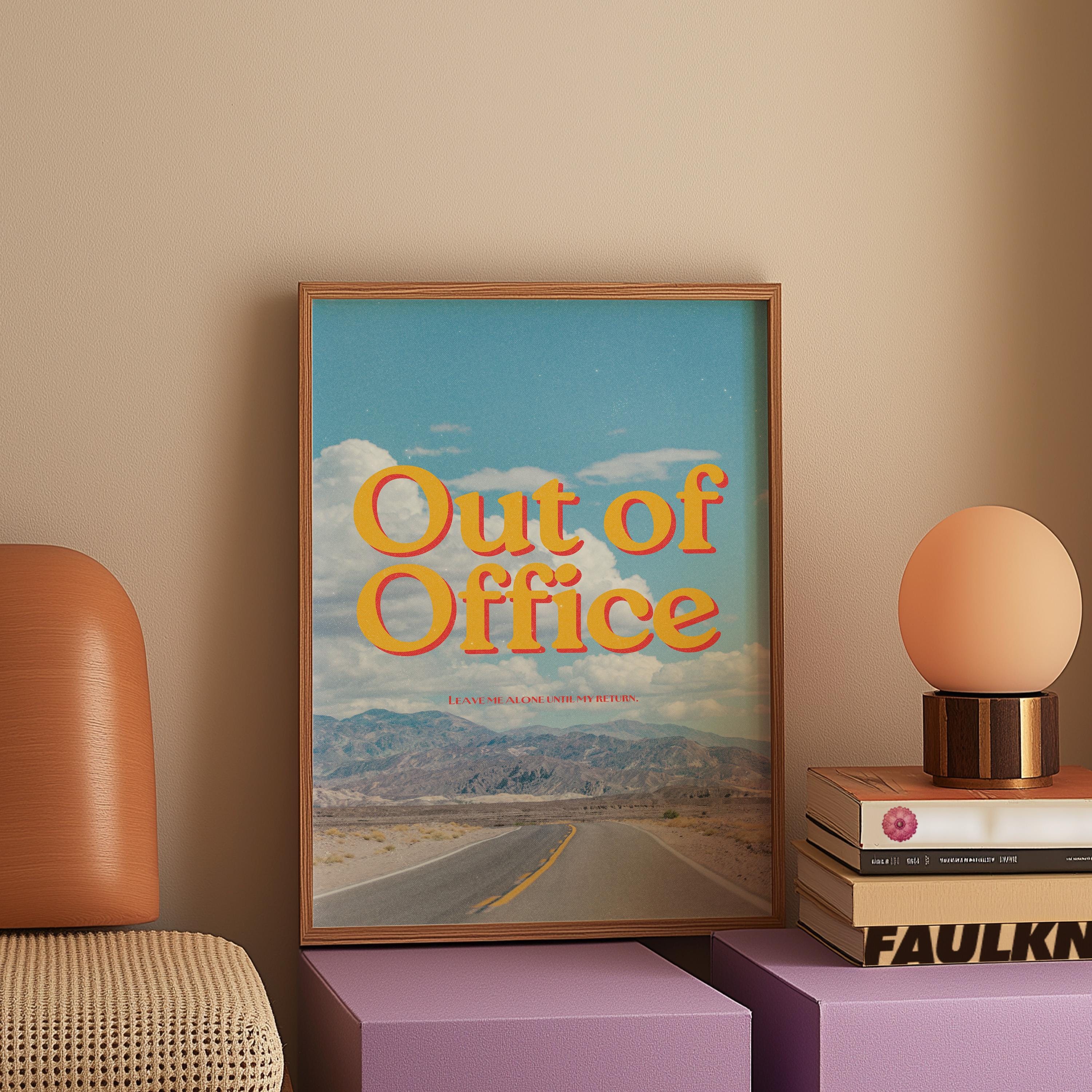 Out of Office, Mountains Poster, Vintage Art, Aesthetic Room Decor, Retro Print, Digital Download, Out of Office Poster, Out of Office Art