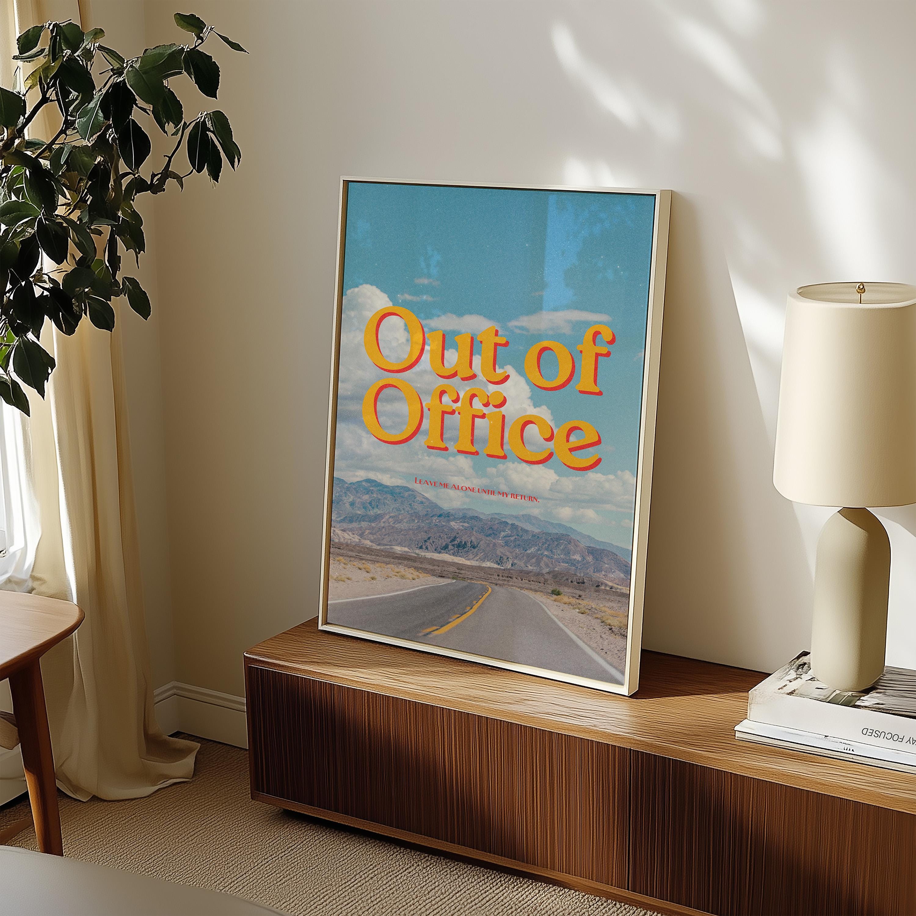 Out of Office, Mountains Poster, Vintage Art, Aesthetic Room Decor, Retro Print, Digital Download, Out of Office Poster, Out of Office Art