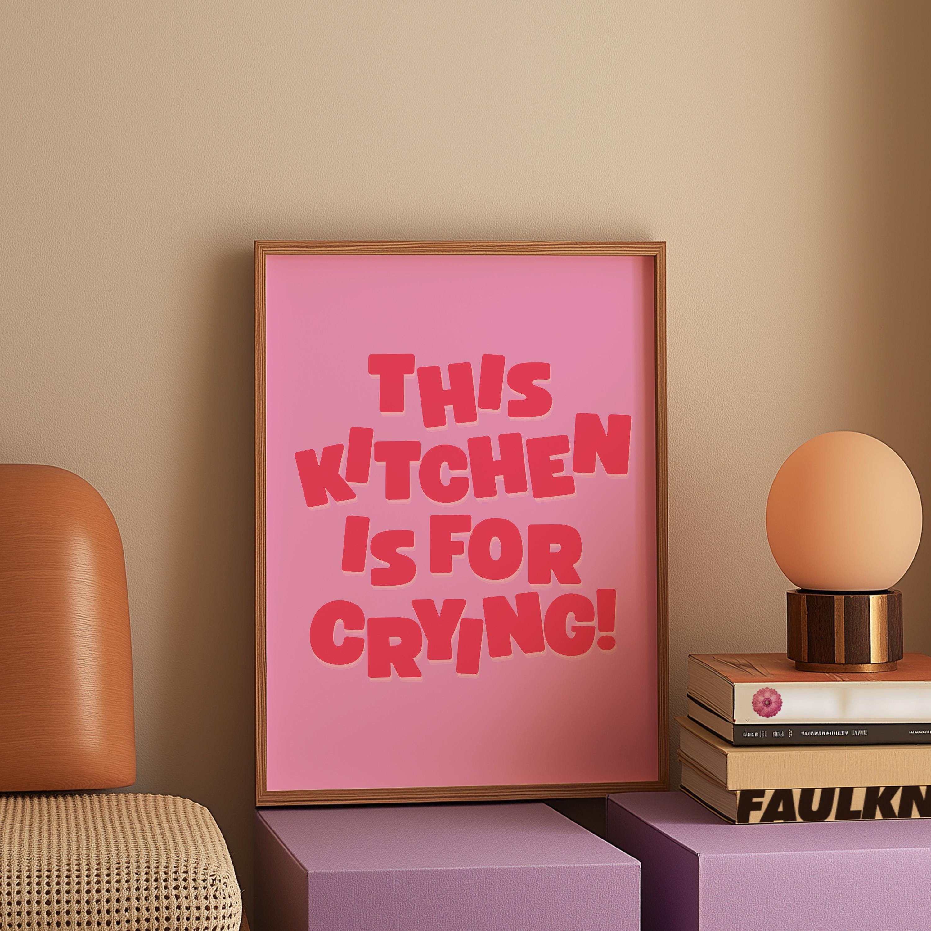 Pink Kitchen Print,Typography Art Poster,Vintage Pink Art, Pink Red Art,Red Kitchen Poster,Pink Wall Art, Art Wall Prints, gs print shoppe