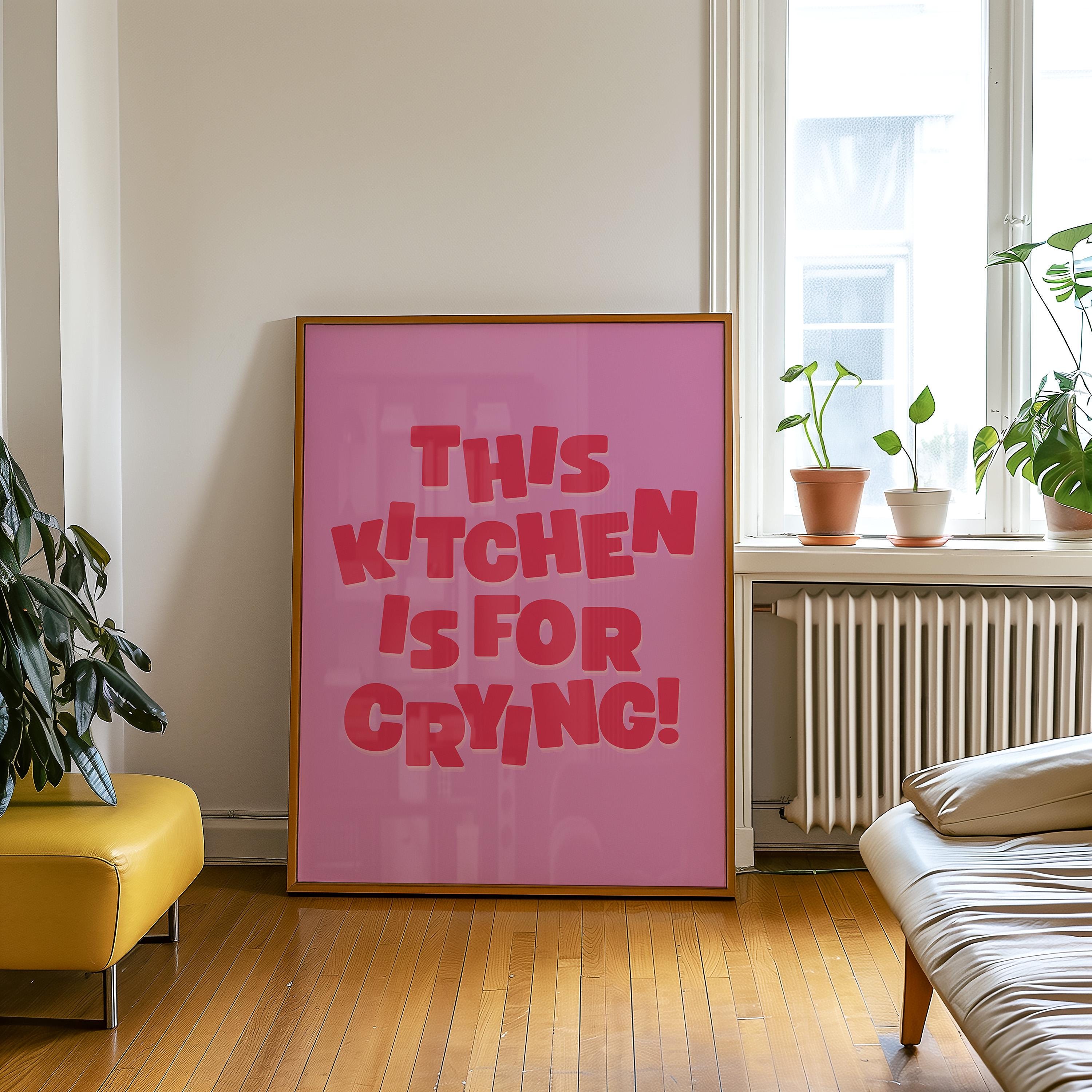 Pink Kitchen Print,Typography Art Poster,Vintage Pink Art, Pink Red Art,Red Kitchen Poster,Pink Wall Art, Art Wall Prints, gs print shoppe
