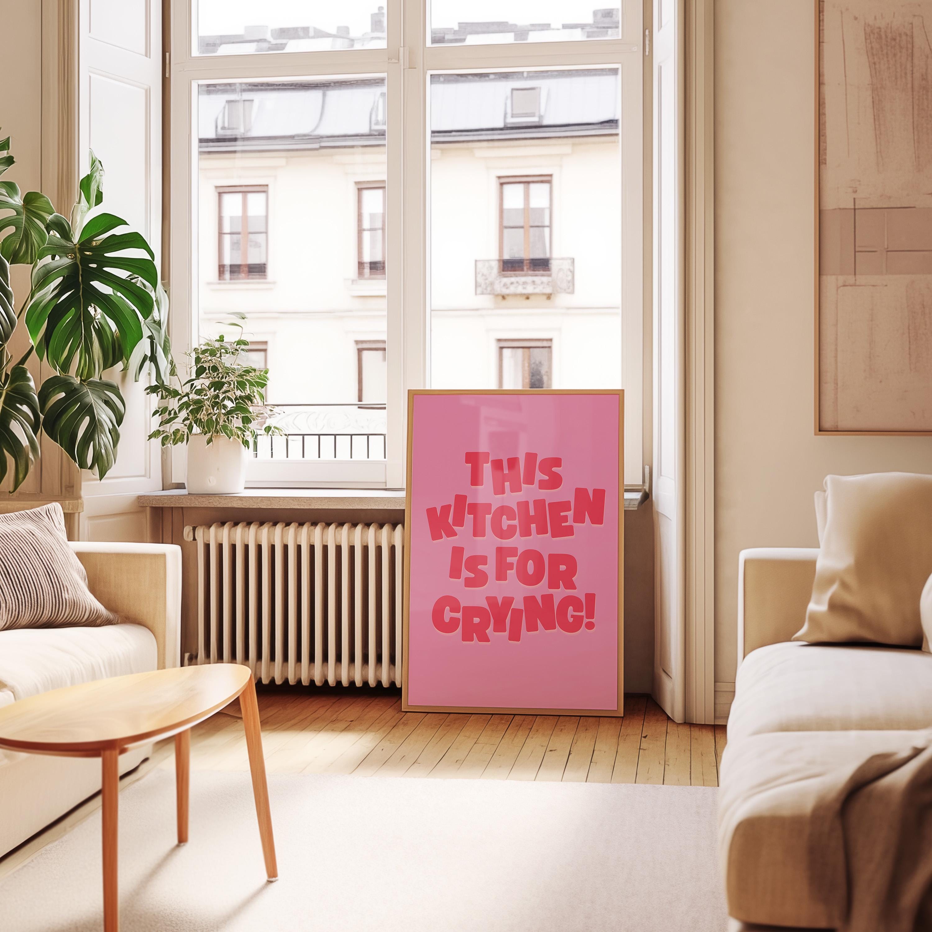 Pink Kitchen Print,Typography Art Poster,Vintage Pink Art, Pink Red Art,Red Kitchen Poster,Pink Wall Art, Art Wall Prints, gs print shoppe
