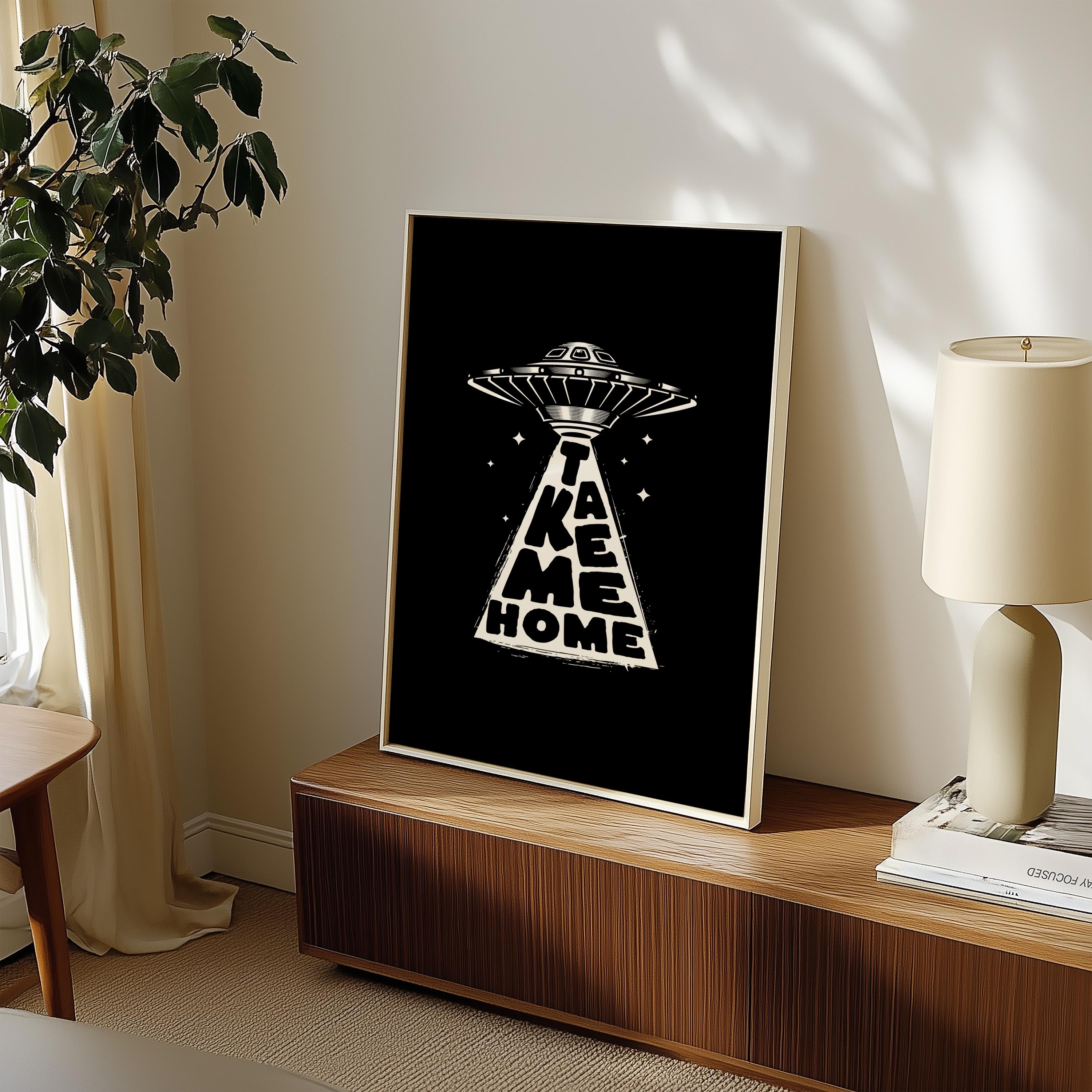 UFO Art Print, Trippy Art Print, Digital Download Print, Grainy Gradient, Retro Decor, Downloadable Print, Psychedelic Art, Space Art