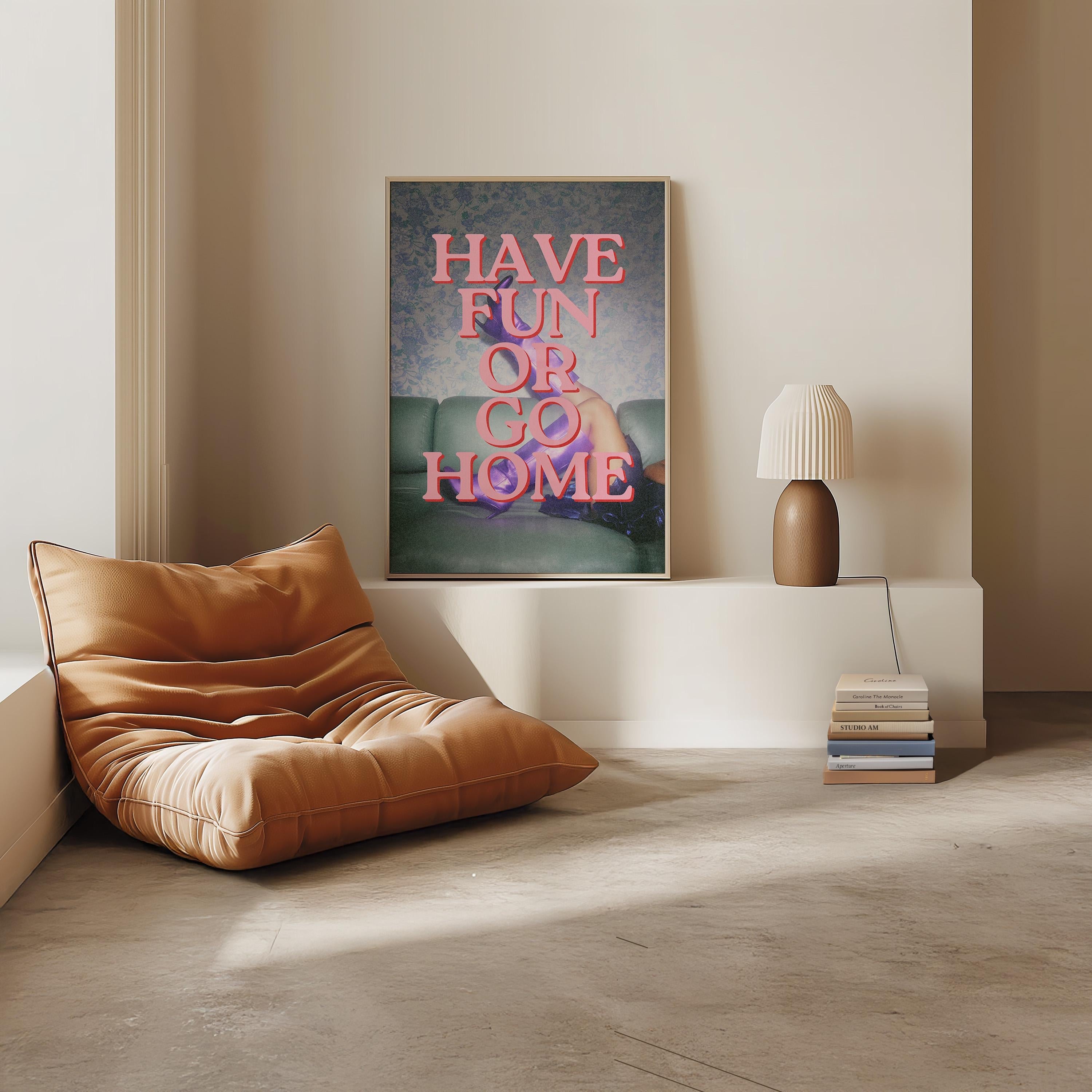 Have Fun or Go Home, Digital Download, Martini Art, Retro Print, Trendy Art, Girly Art, Cocktail Art, Bar Cart Art, gs pint shoppe