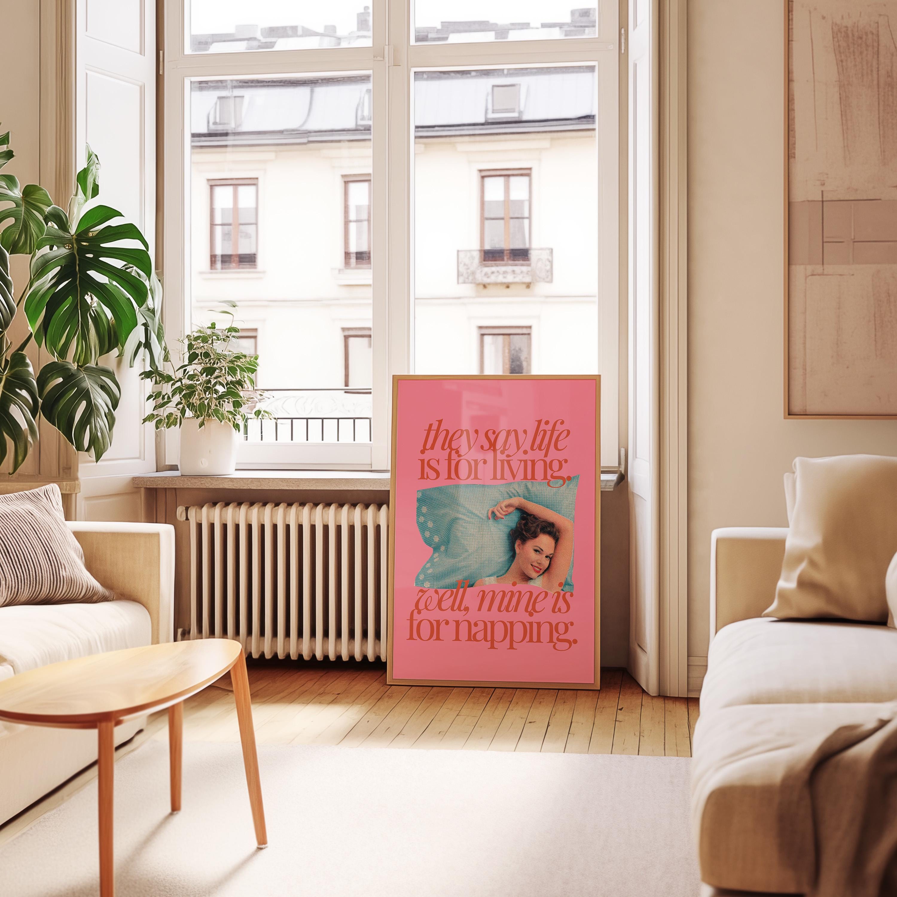 Napping Art-Digital Download-Vintage Art-Retro Print-Funny Girly Print-Trendy Art-Retro Trendy Art Print-Girly Art-Cocktail Art-Bar Cart Art