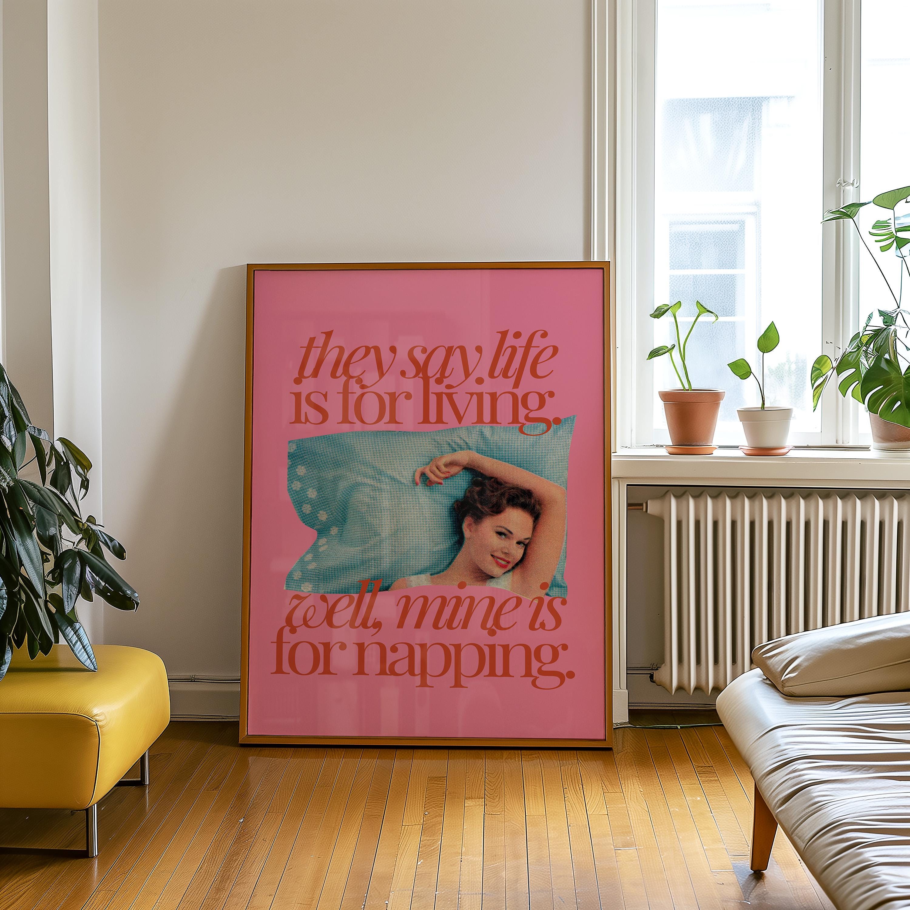 Napping Art-Digital Download-Vintage Art-Retro Print-Funny Girly Print-Trendy Art-Retro Trendy Art Print-Girly Art-Cocktail Art-Bar Cart Art